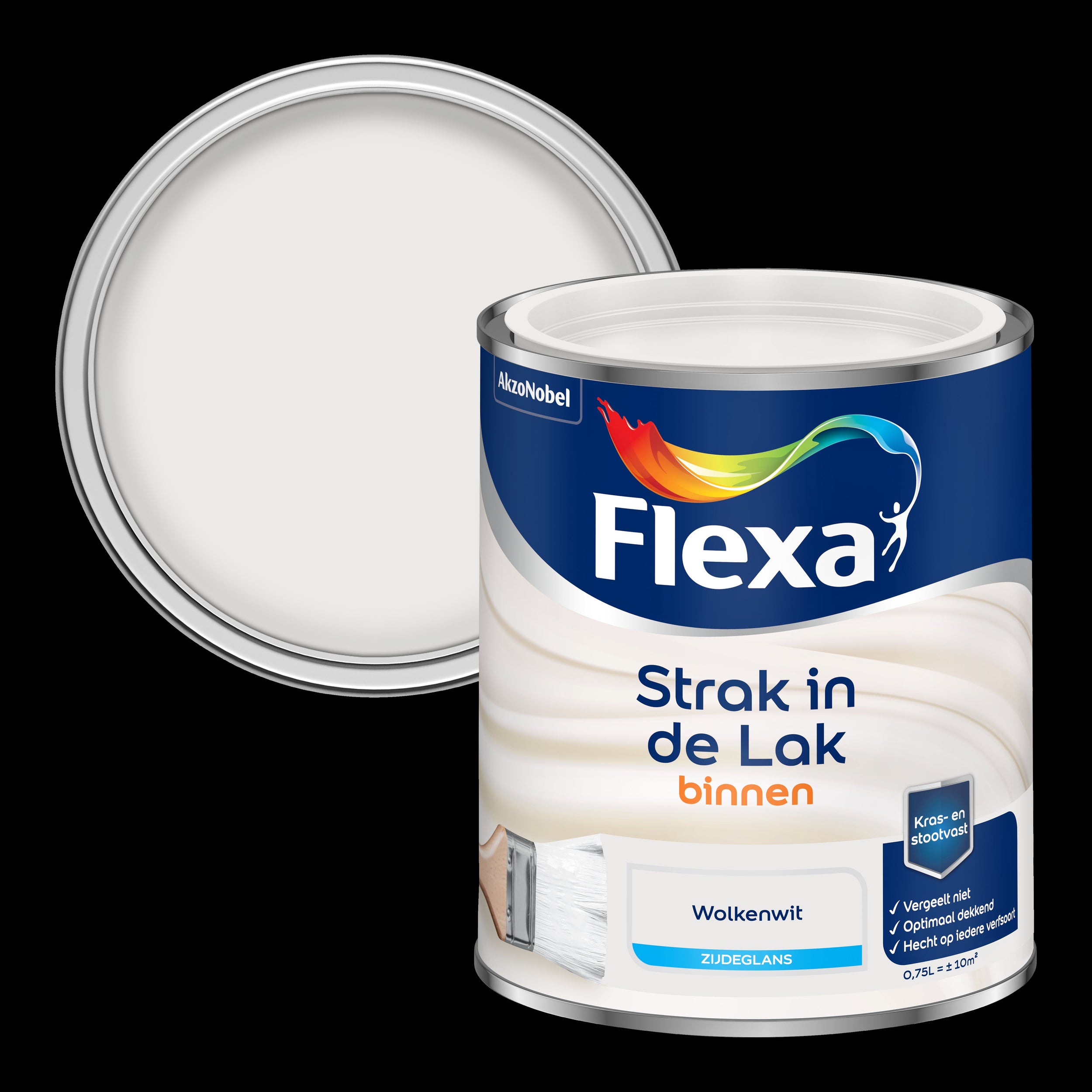 Flexa strak in de lak zijdeglans wolkenwit 750ml