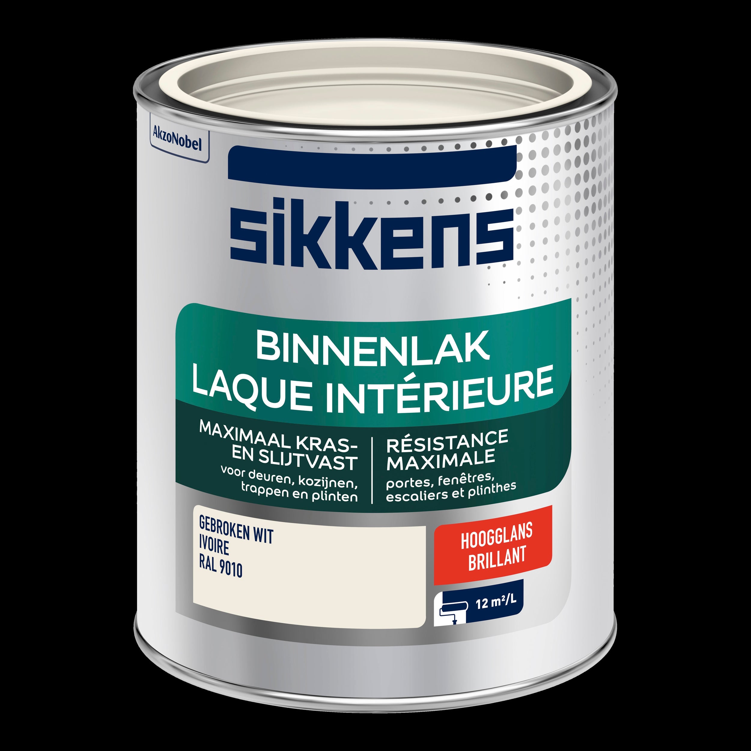 Sikkens binnenlak hoogglans RAL 9010 750ml