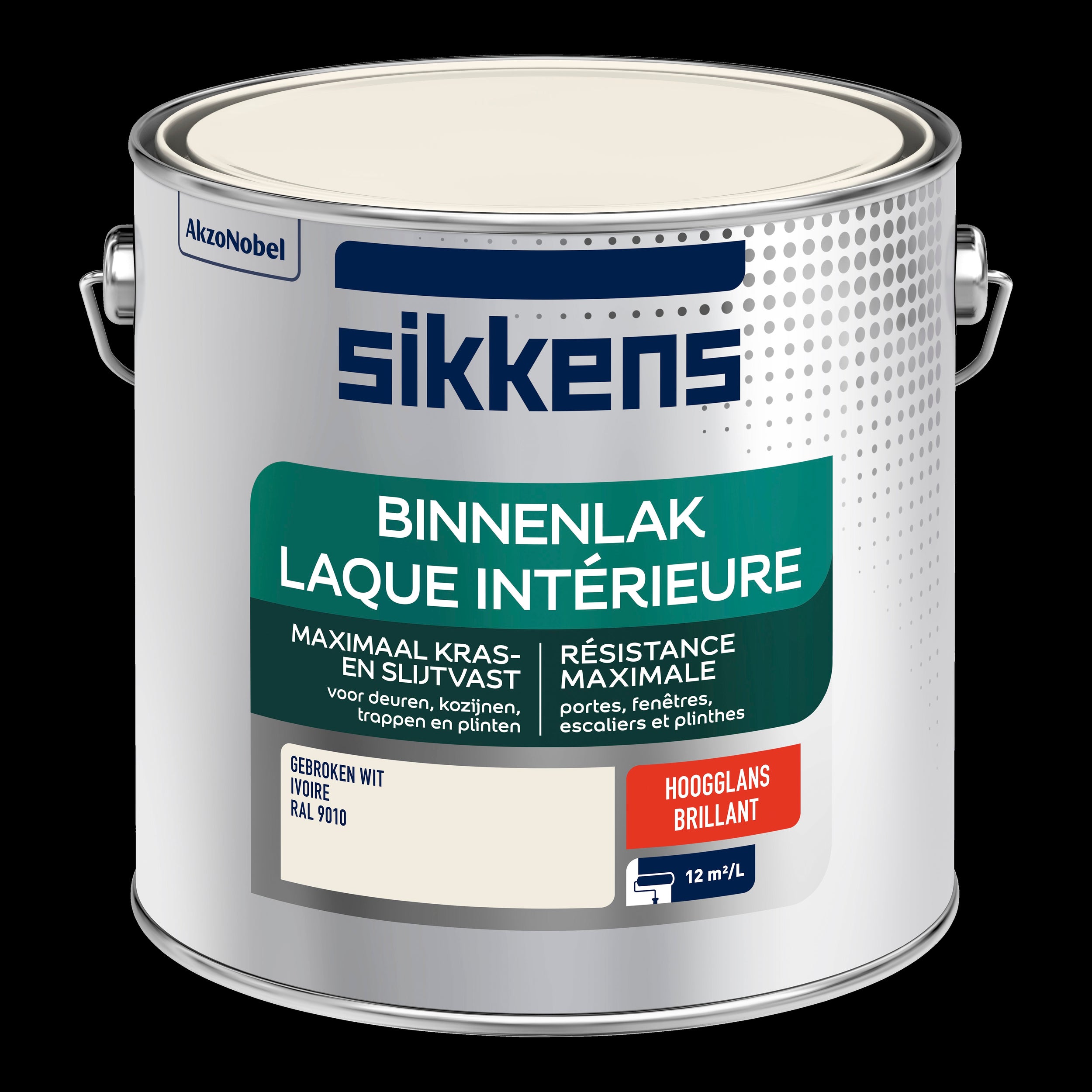Sikkens binnenlak hoogglans RAL 9010 2,5L
