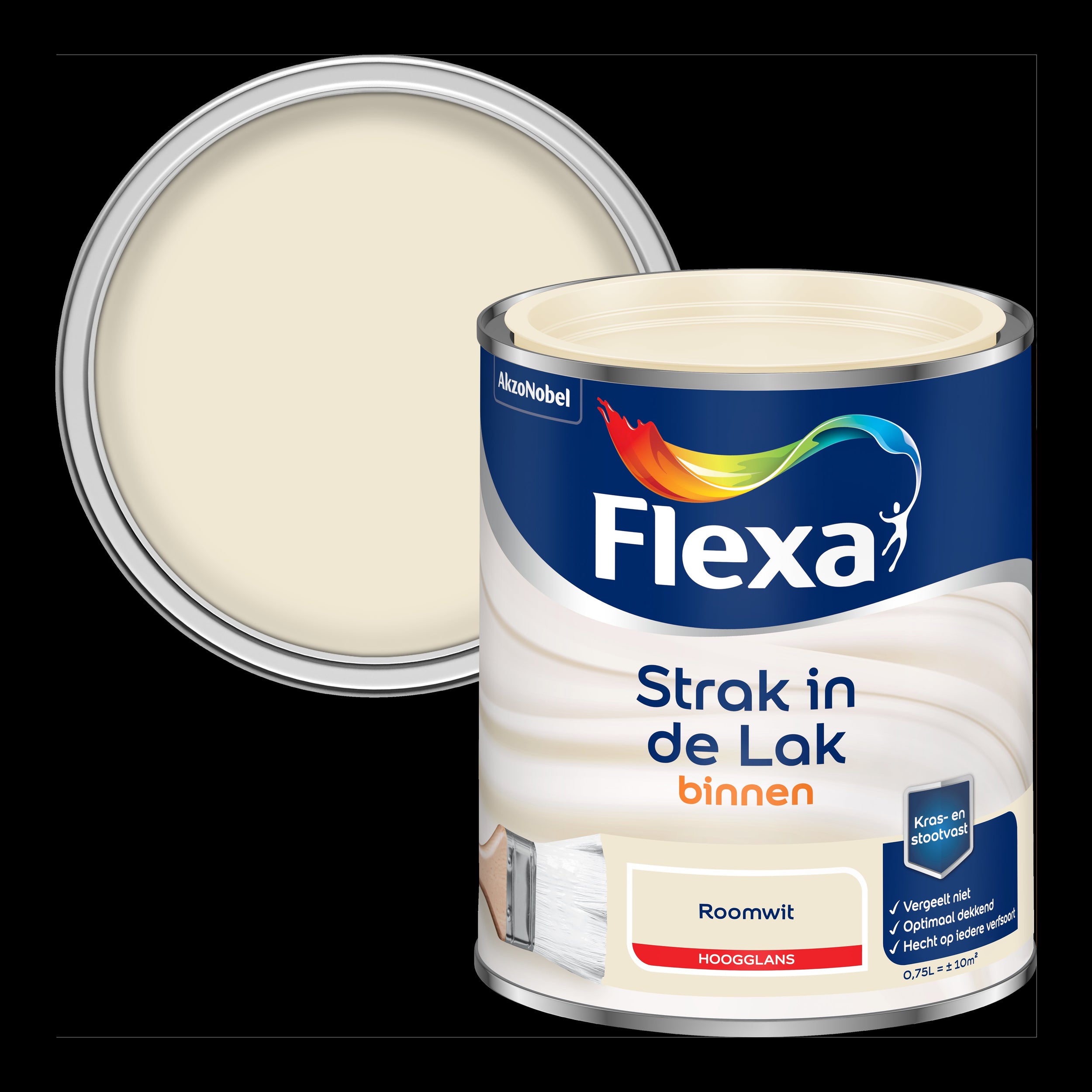 Flexa strak in de lak hoogglans roomwit 750ml
