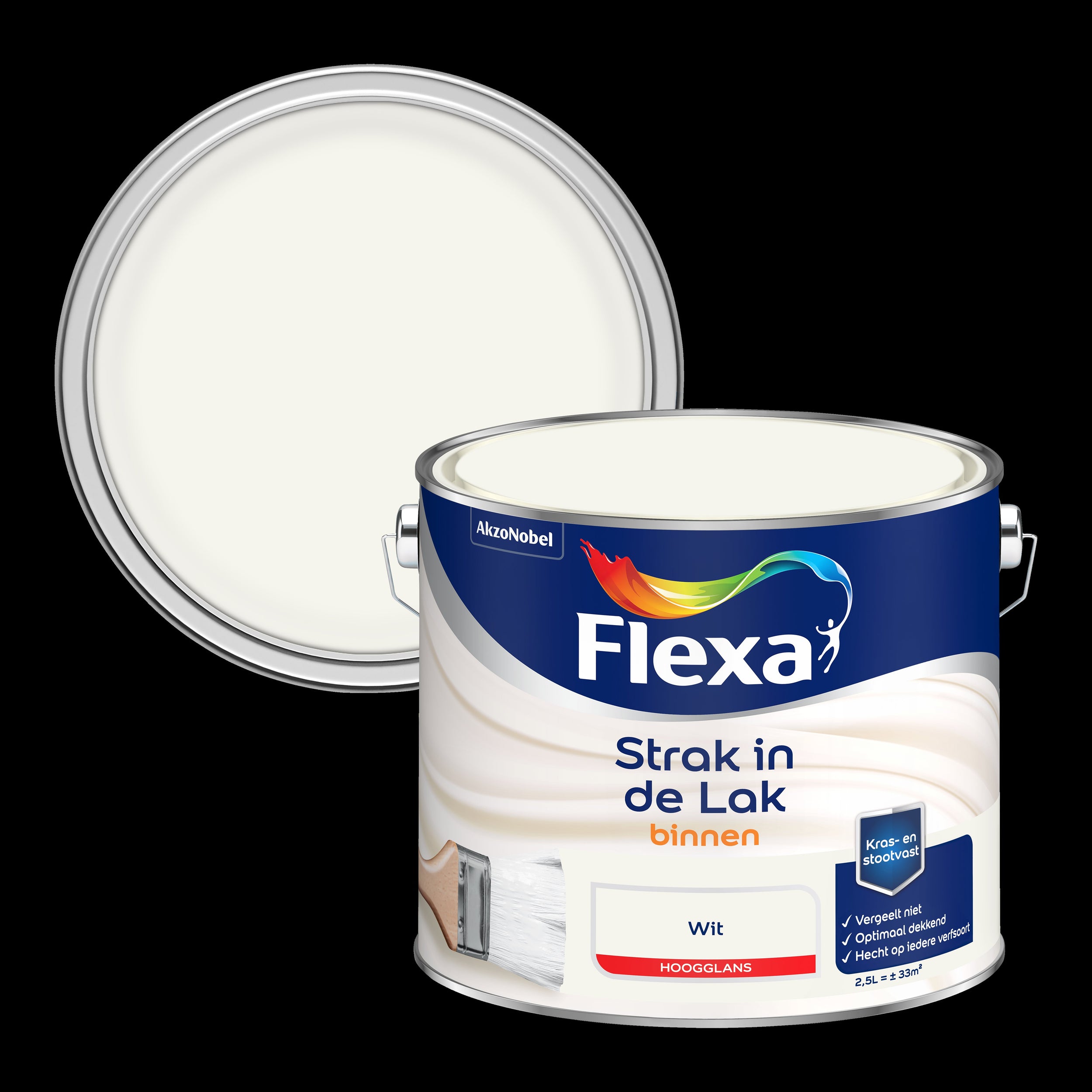 Flexa strak in de lak hoogglans wit 2,5L
