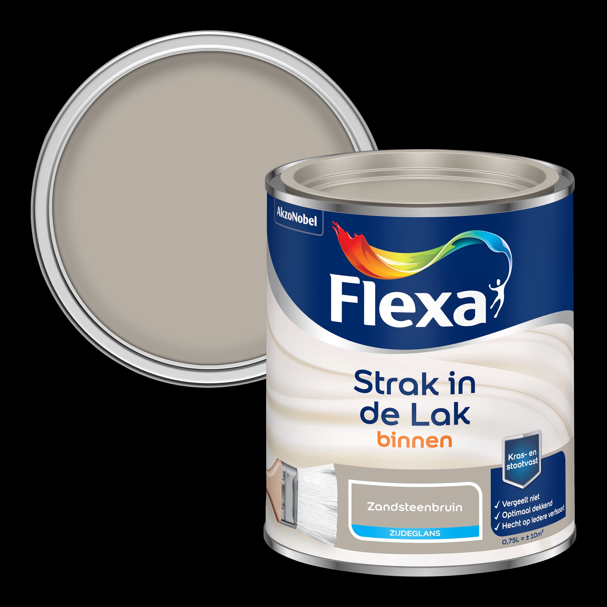 Flexa strak in de lak zijdeglans zandsteenbruin 750ml