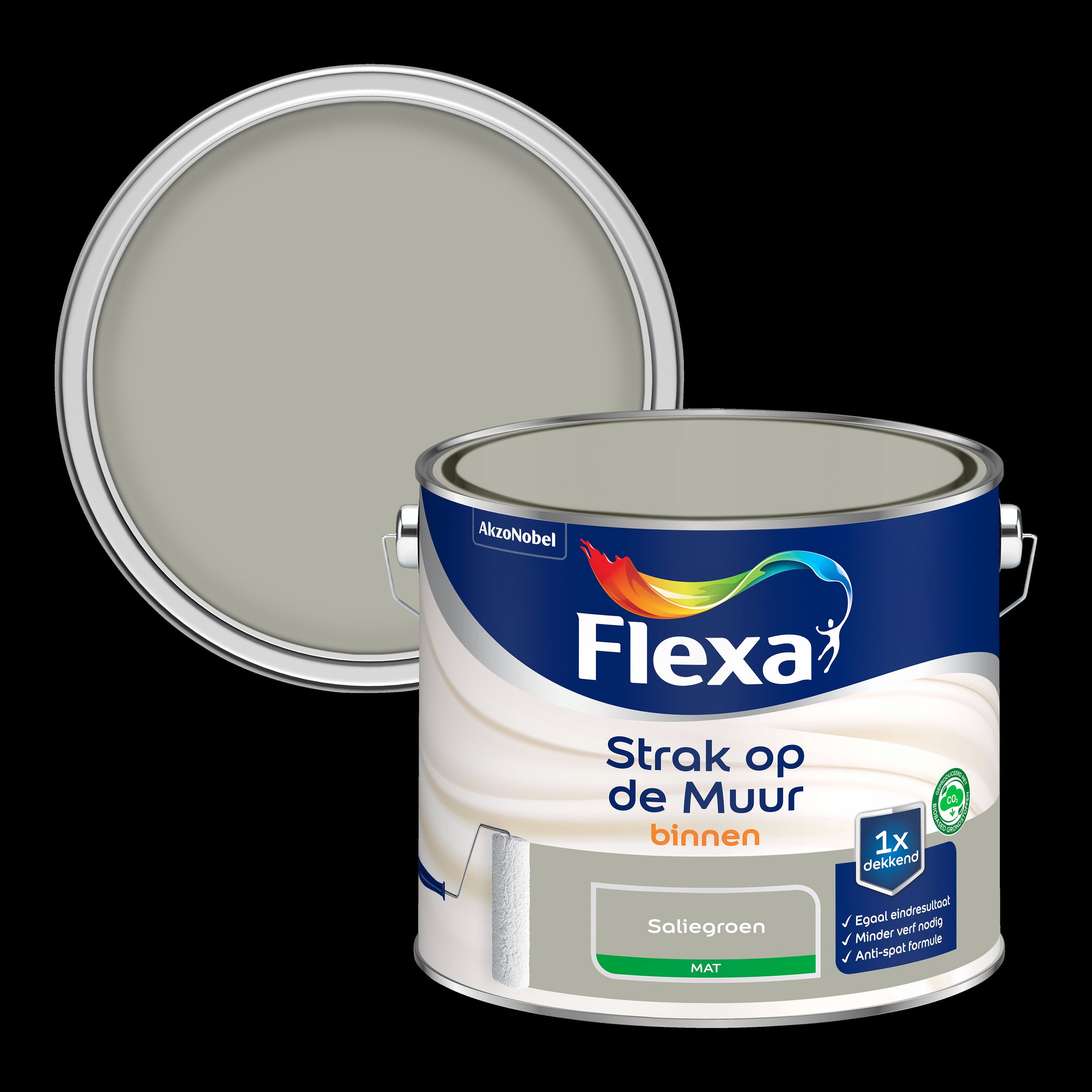 Flexa muurverf Strak op de Muur mat saliegroen 2,5L