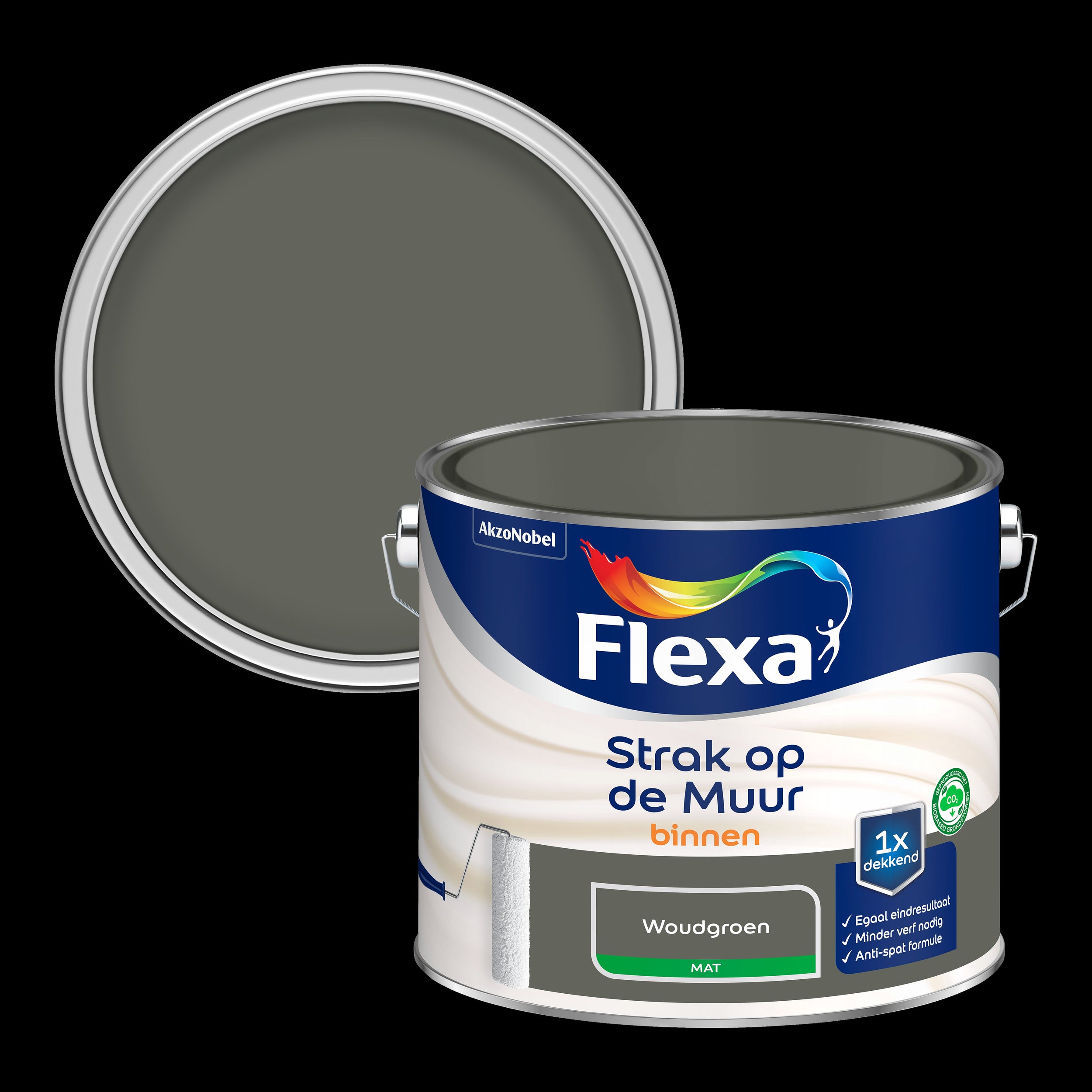 Flexa muurverf Strak op de Muur mat woudgroen 2,5L