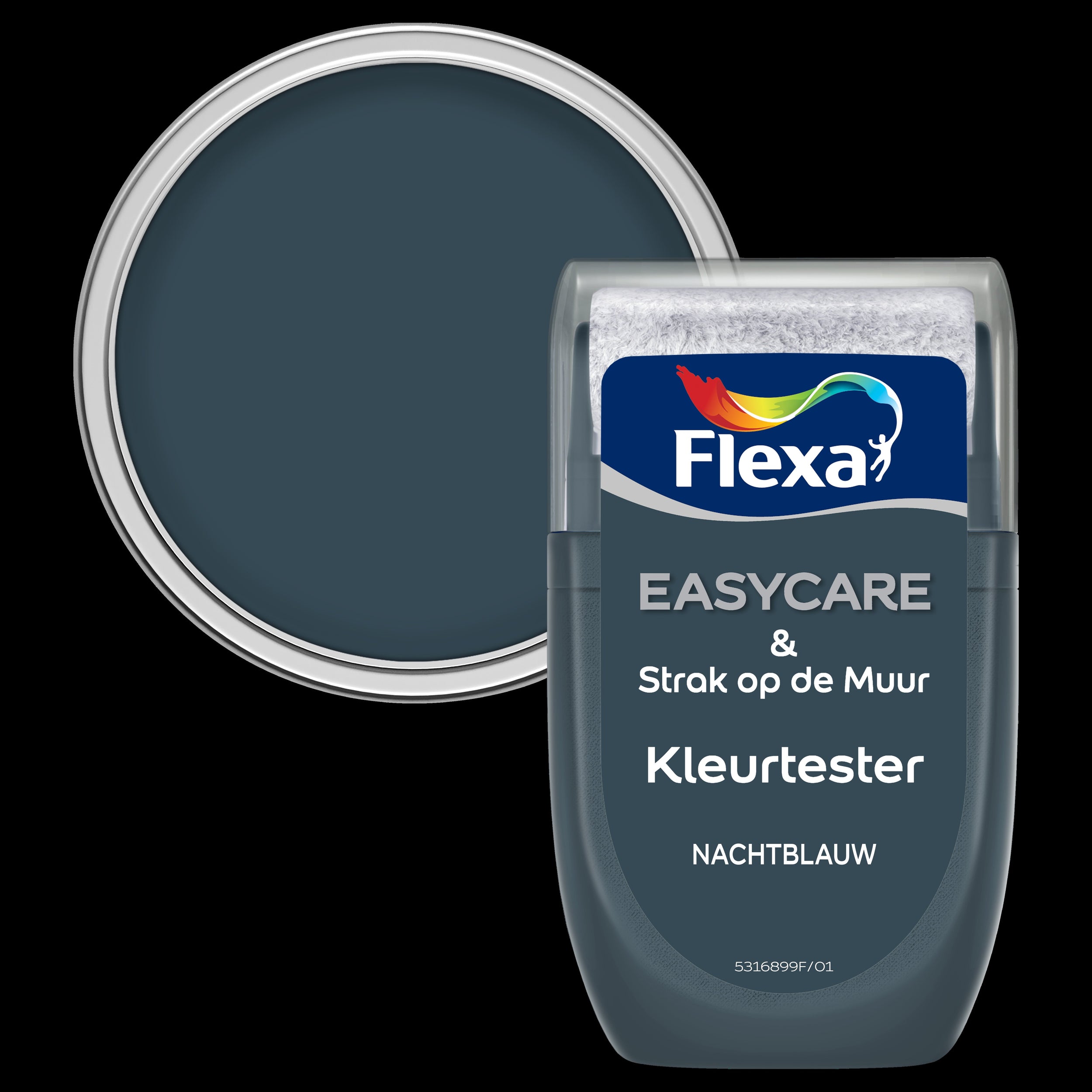 Flexa muurverf tester Strak op de Muur nachtblauw 30ml