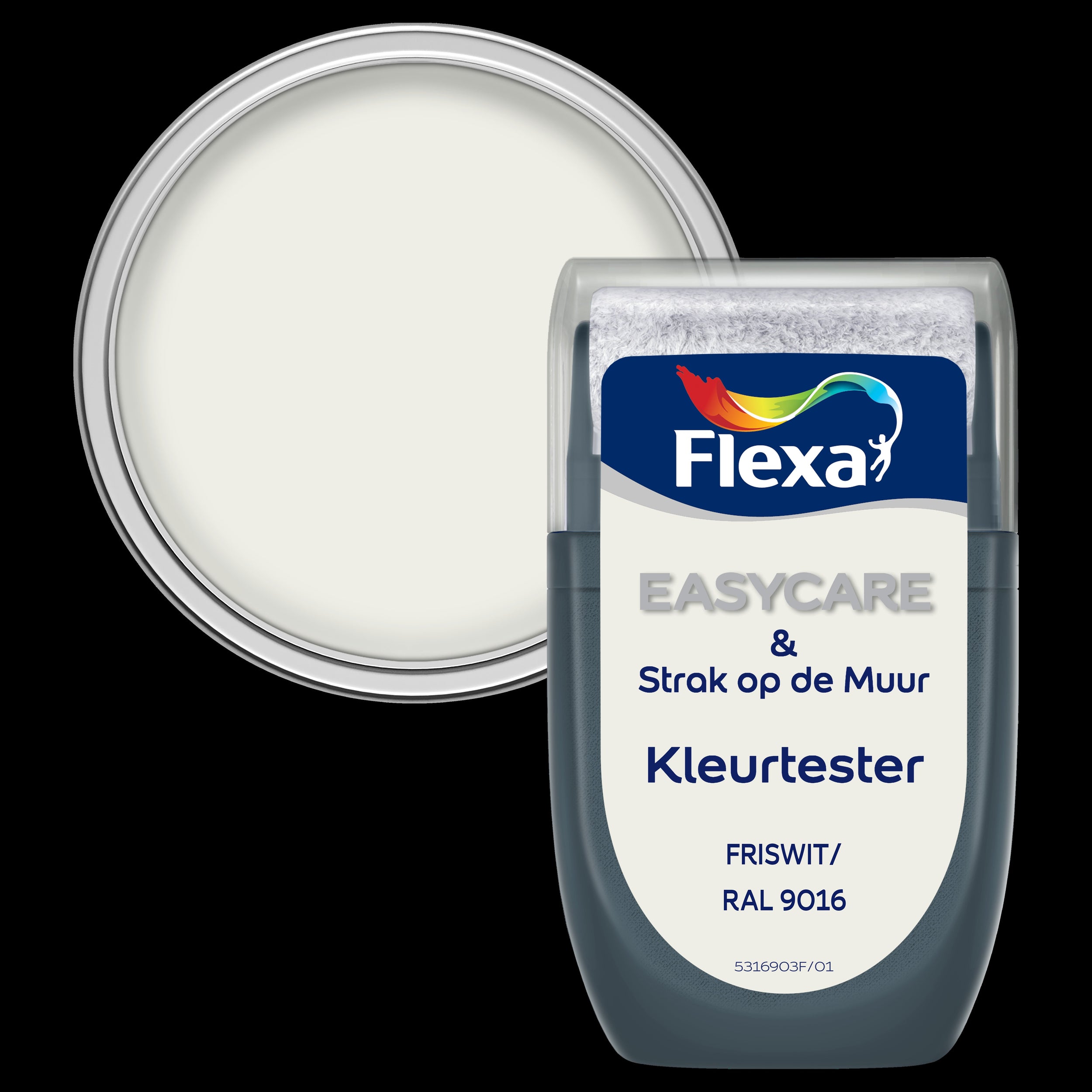 Flexa muurverf tester Strak op de Muur fris wit ral 9016 30ml