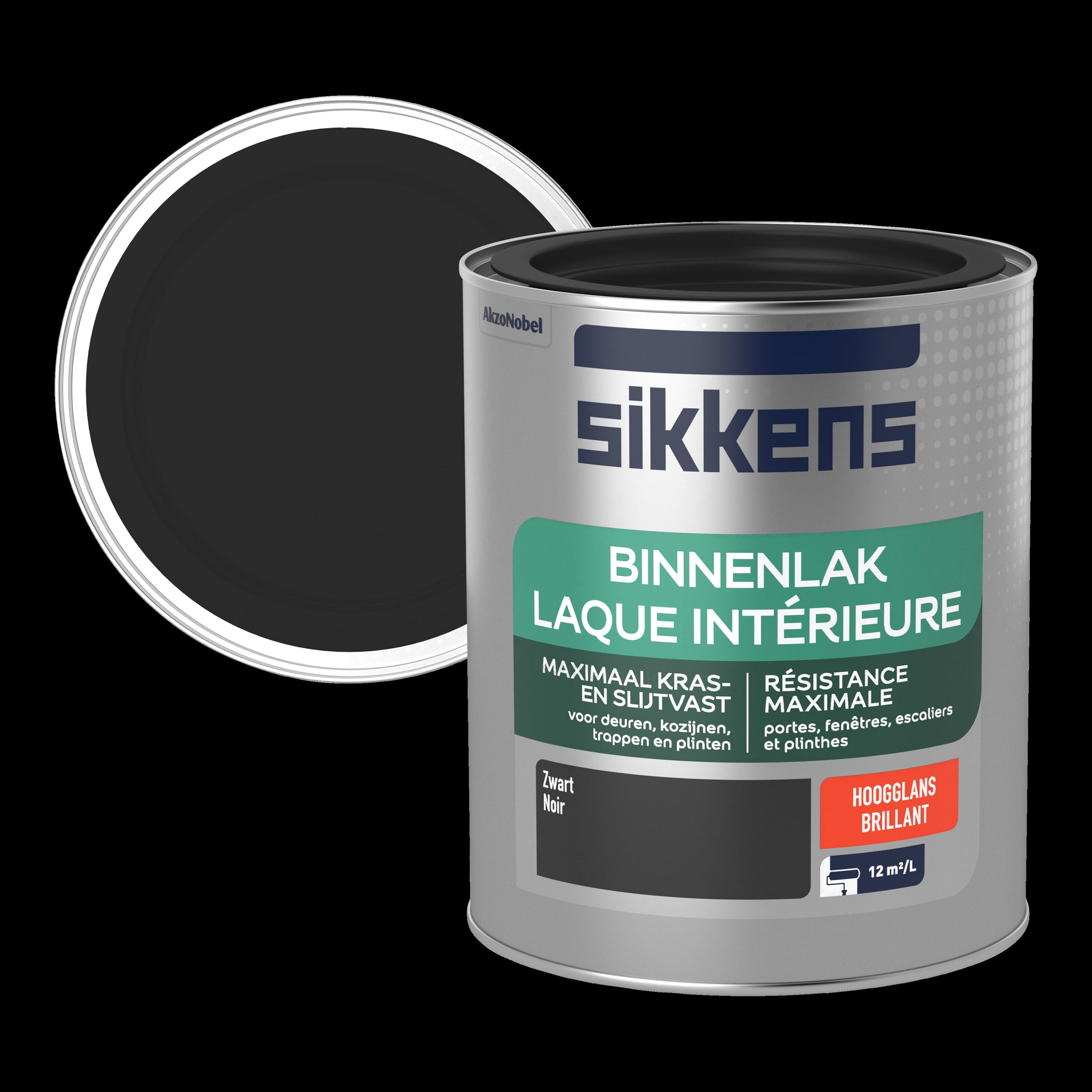 Sikkens binnenlak hoogglans zwart 750ml