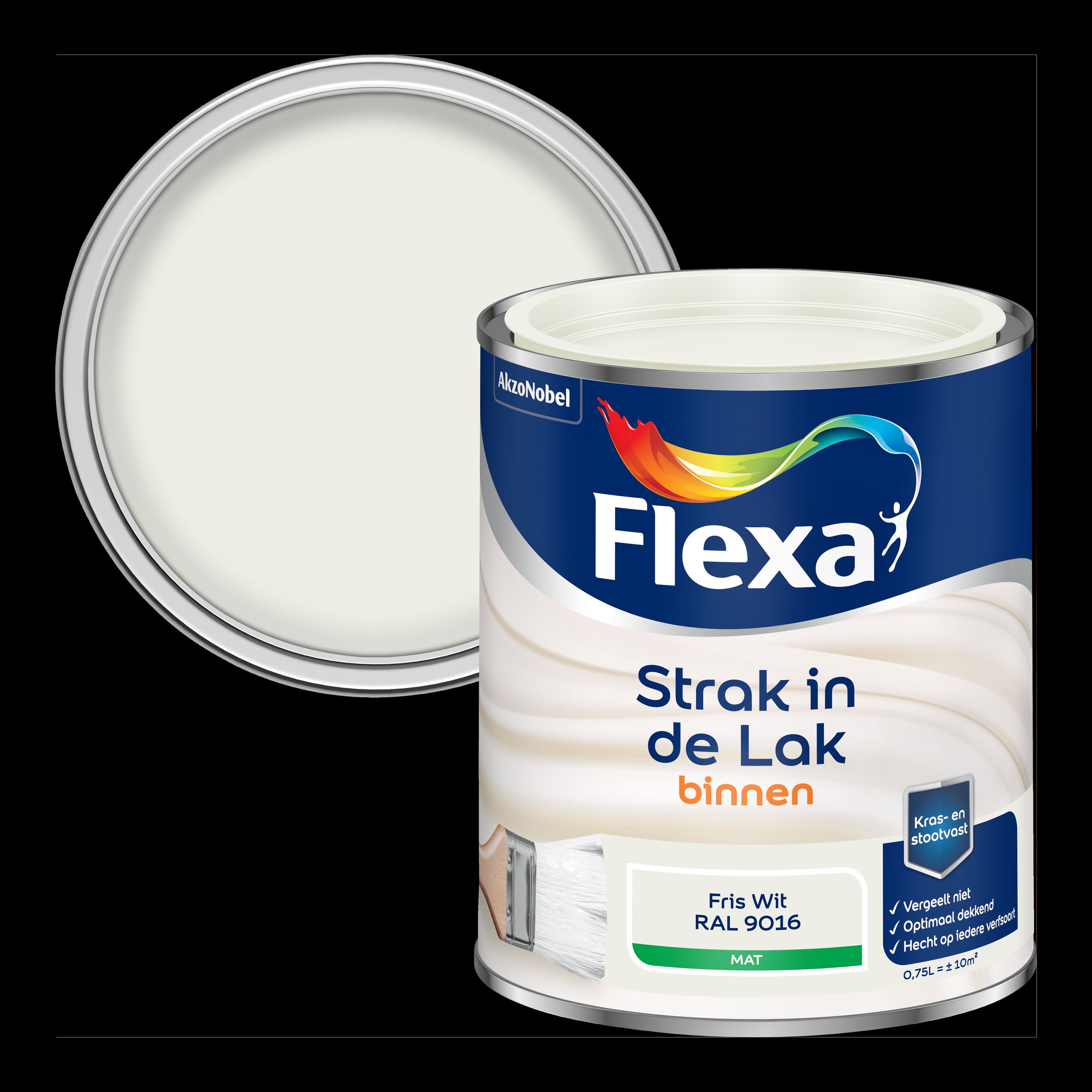 Flexa Strak in de Lak mat fris wit/RAL9016 0,75L