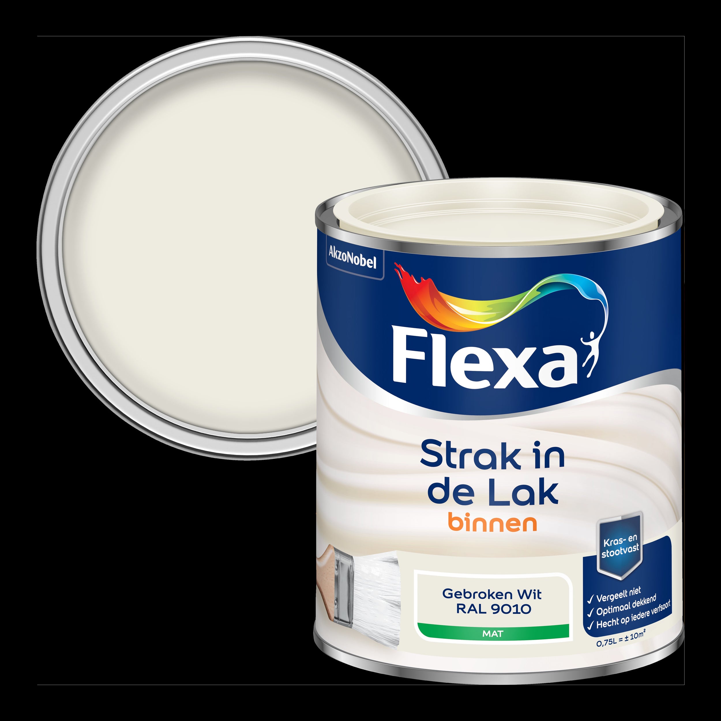 Flexa Strak in de Lak mat RAL9010 0,75L