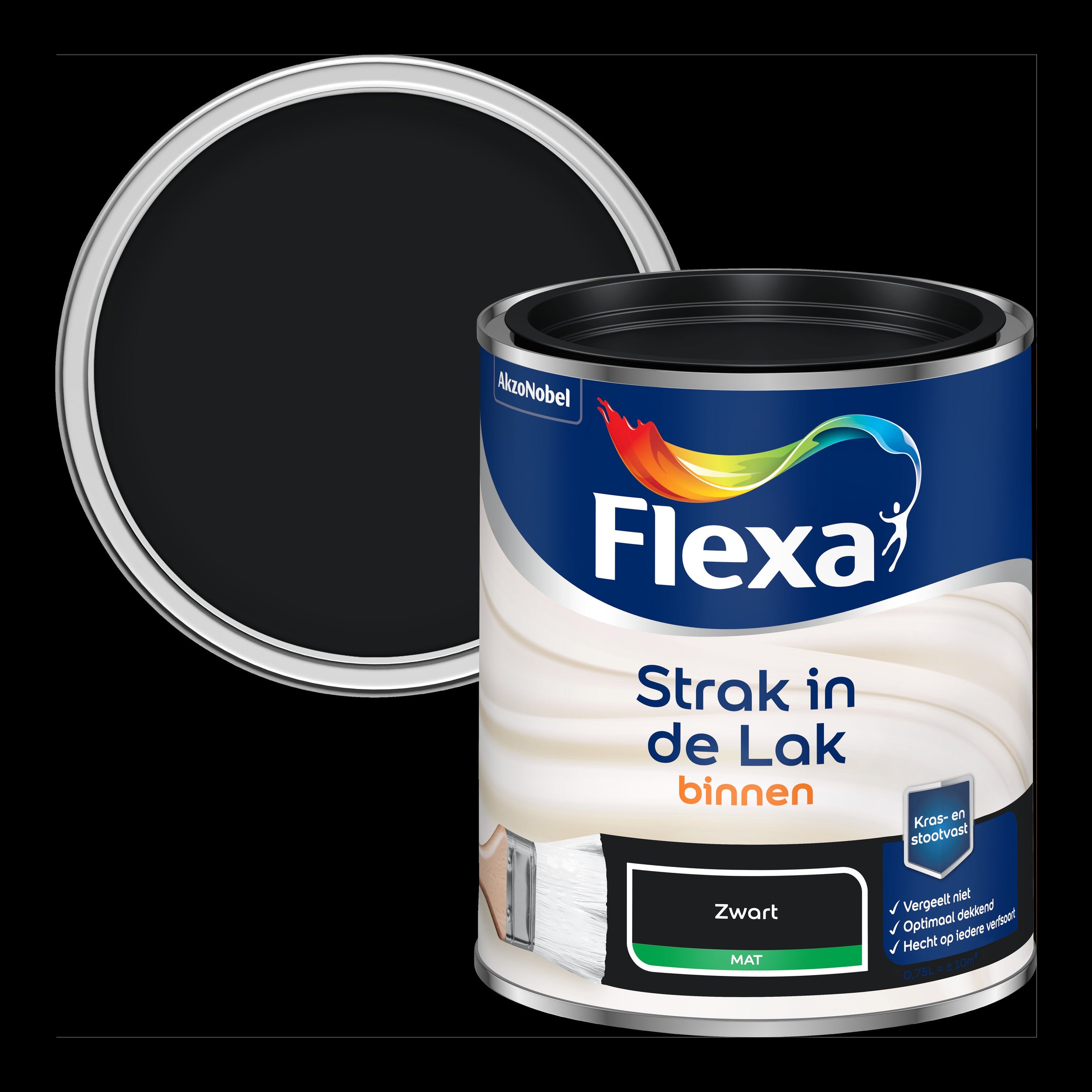 Flexa Strak in de Lak mat zwart 0,75L