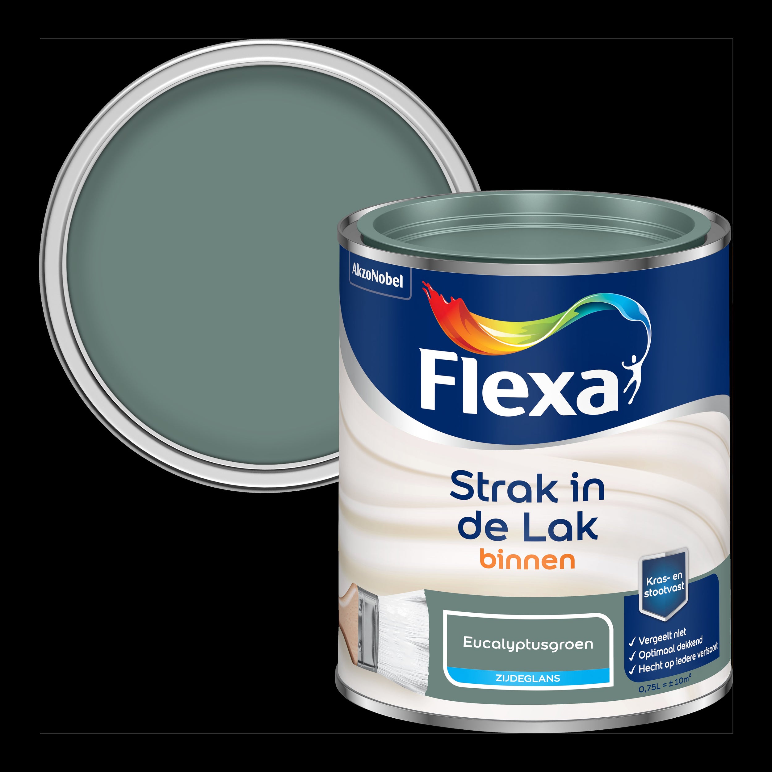 Flexa Strak in de Lak zijdeglans eucalyptusgroen 750ml