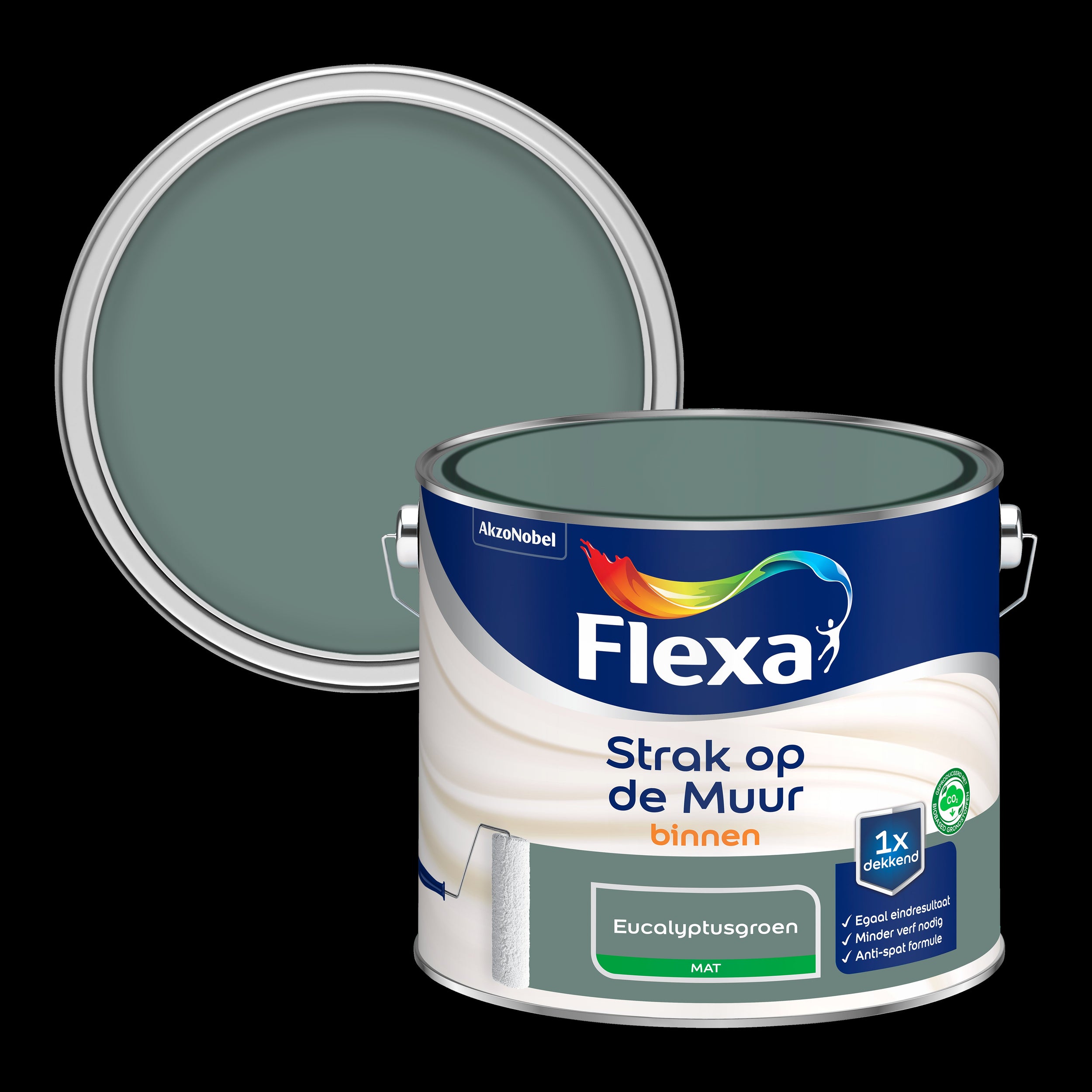 Flexa Strak op de Muur mat eucalyptusgroen 2,5L