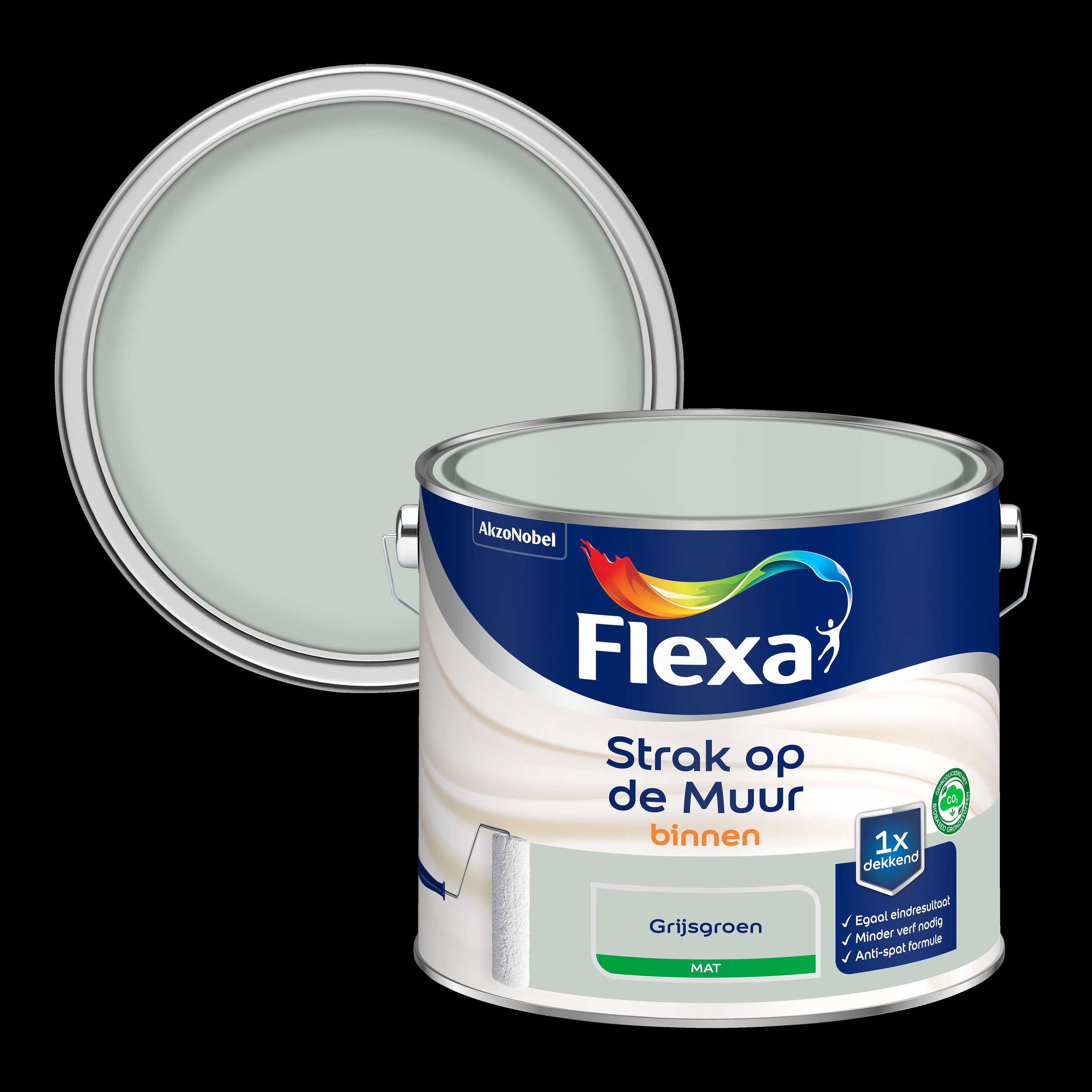 Flexa Strak op de Muur mat grijsgroen 2,5L