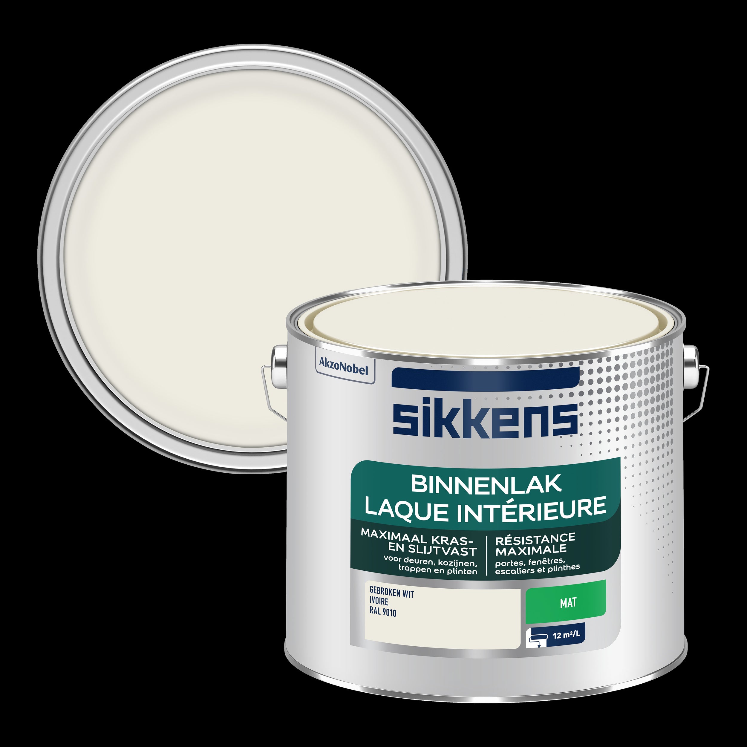 Sikkens binnenlak mat RAL9010 2,5L