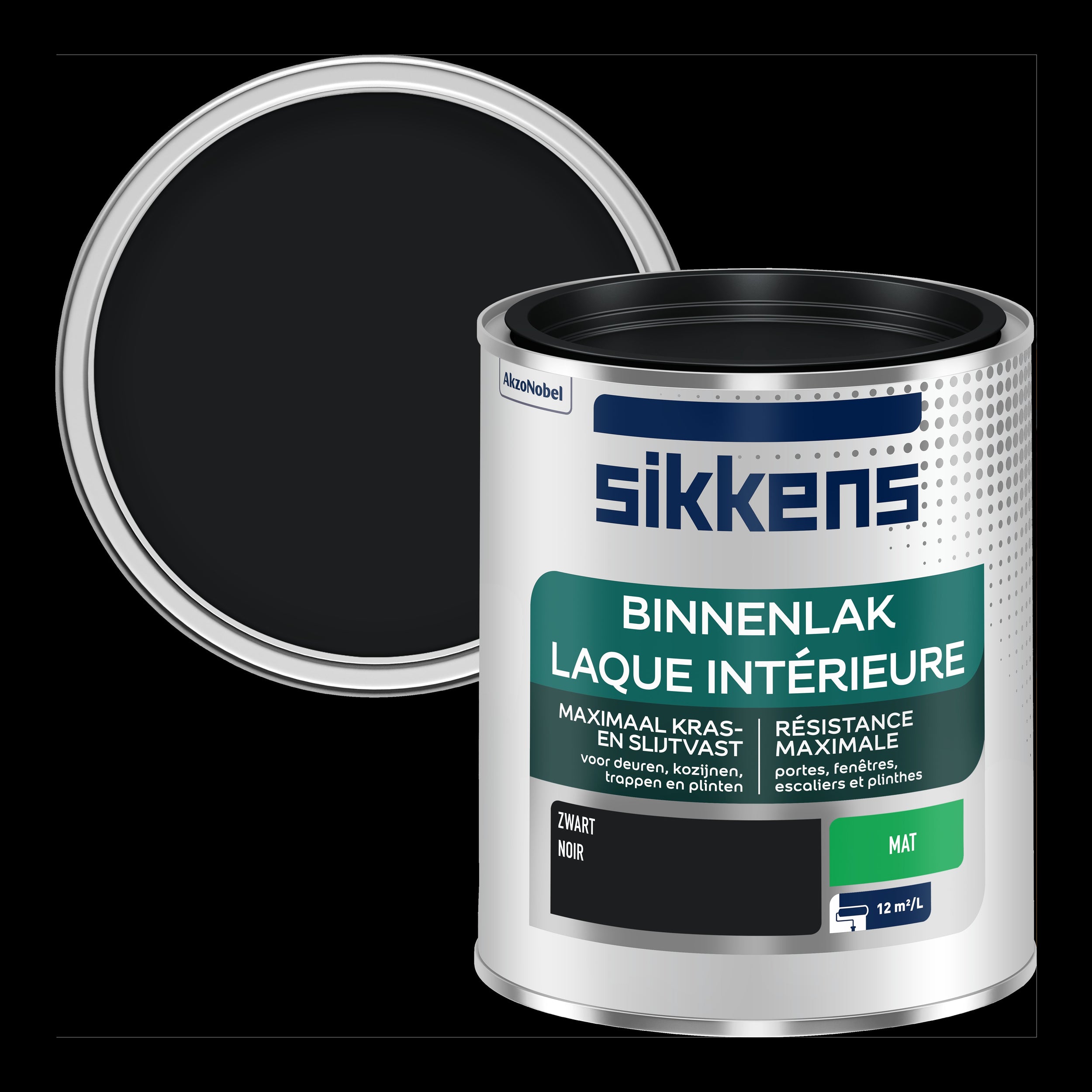 Sikkens binnenlak mat zwart 750ml