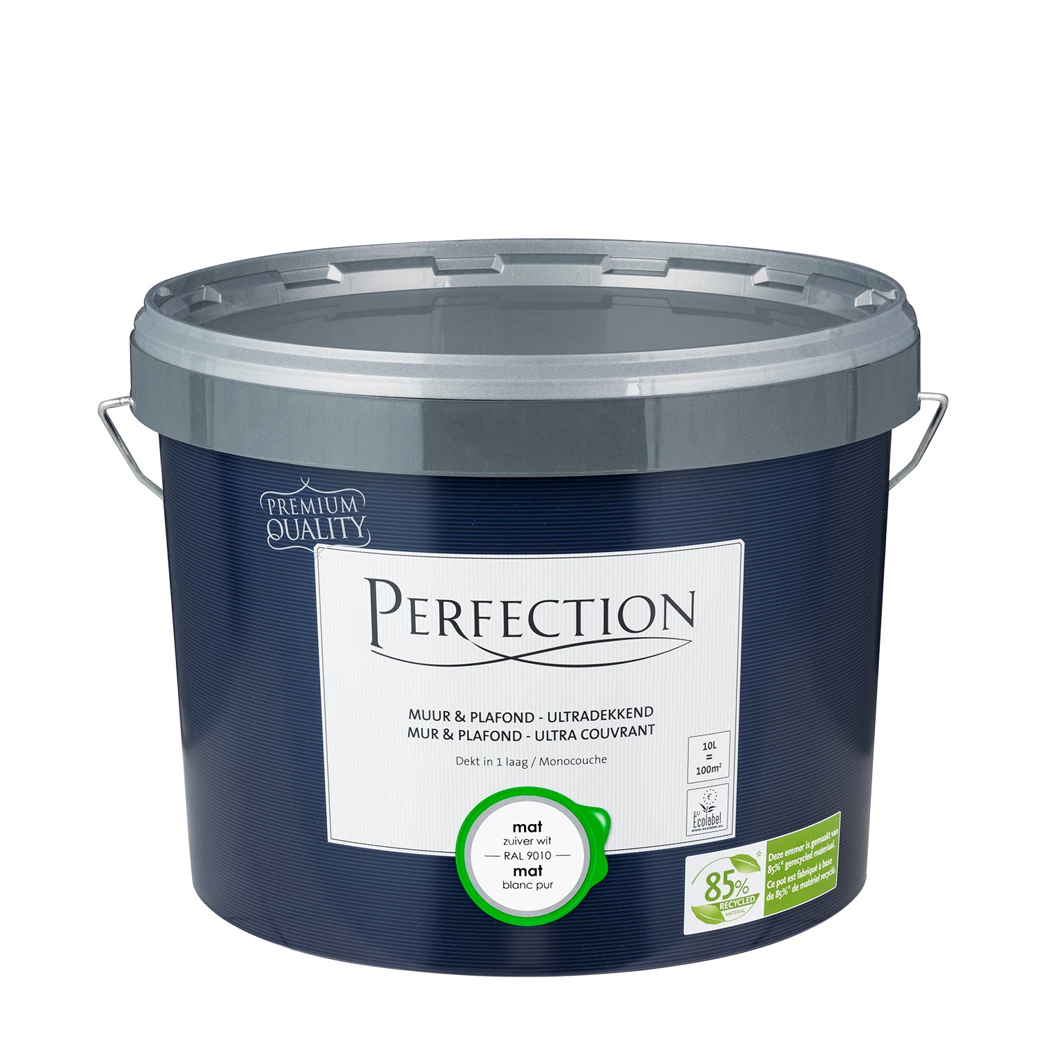 Perfection plafond & muurverf - Ultradekkend - Mat - Zuiver wit - RAL 9010 - 10L