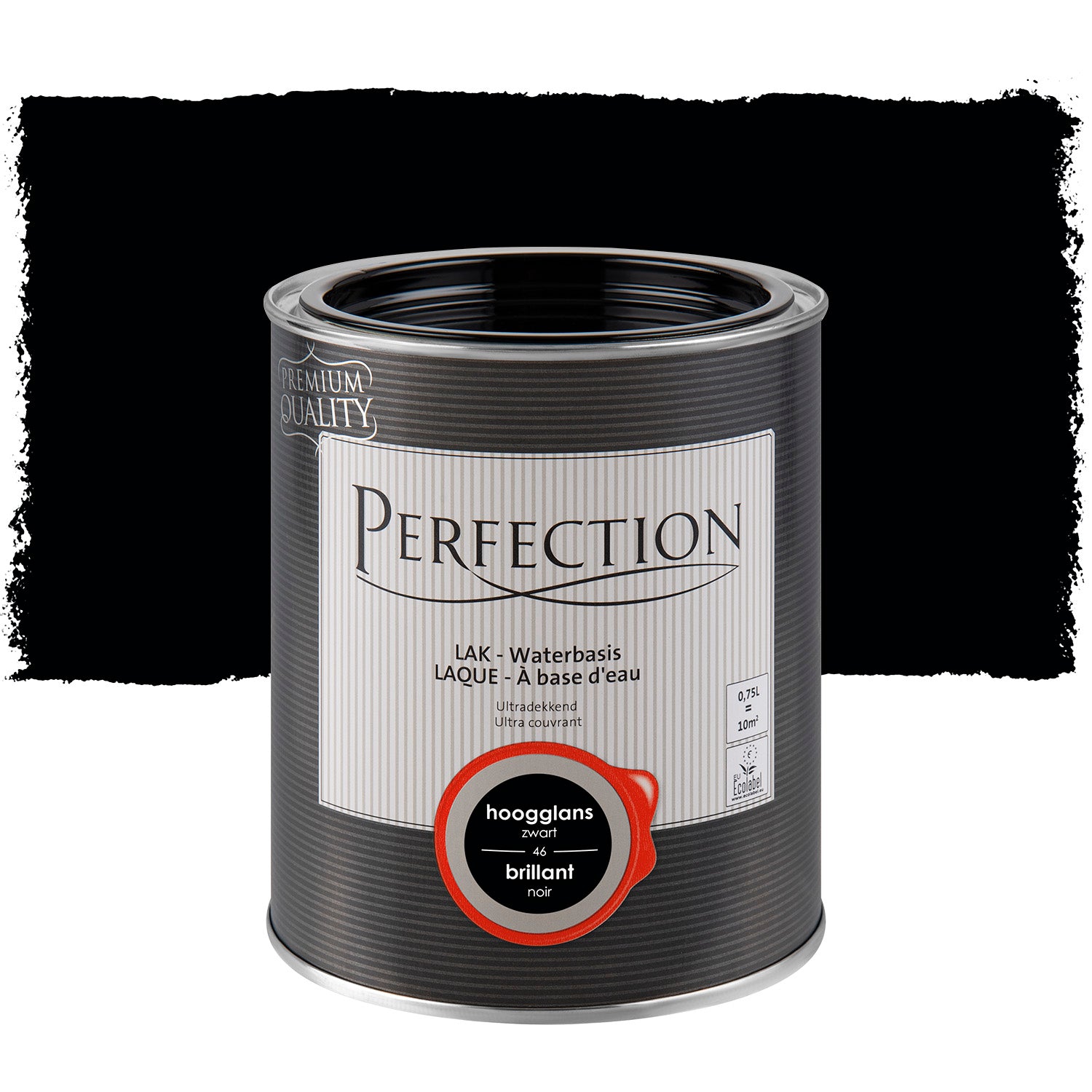 Perfection lak Ultradekkend hoogglans koolstoff zwart 750ml