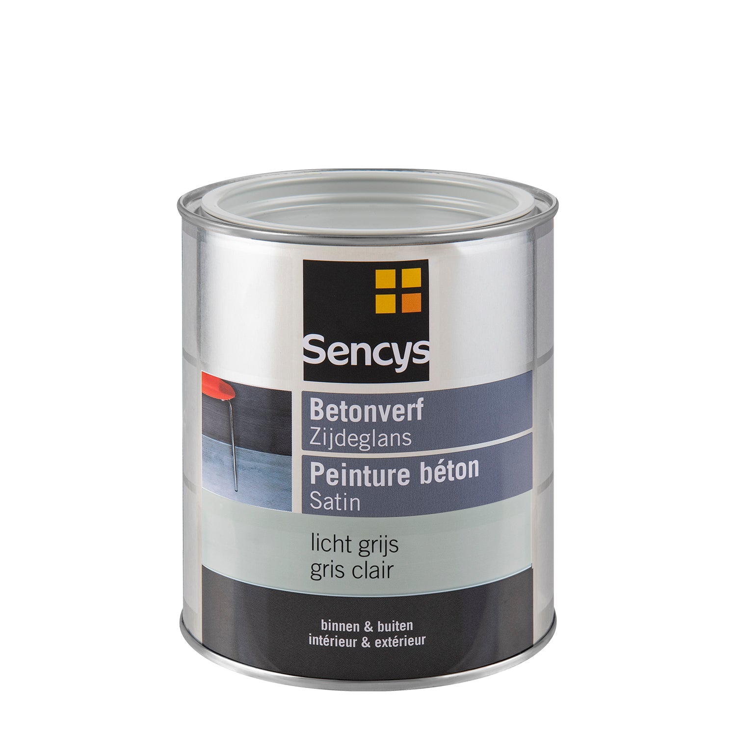 Sencys betonverf zijdeglans licht grijs 750ml