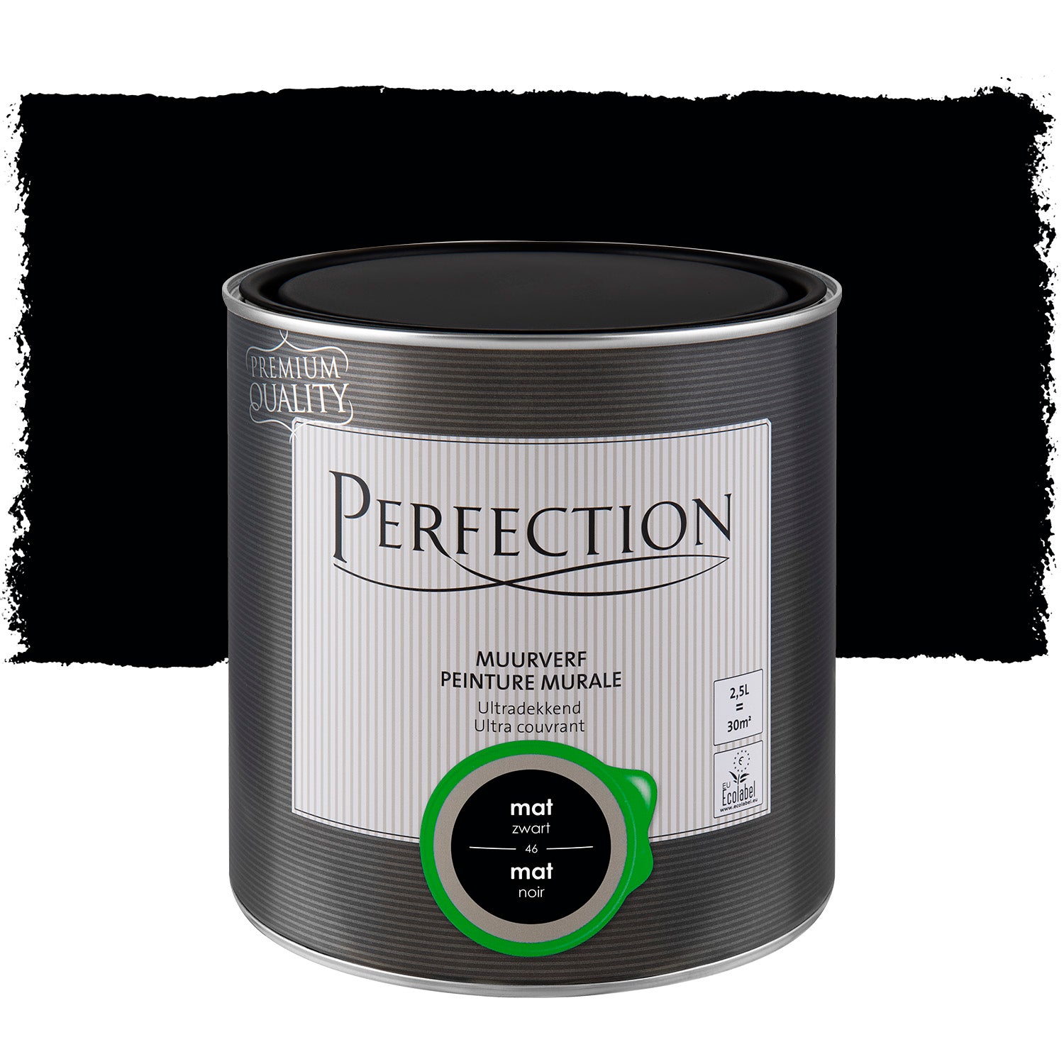 Perfection muurverf Ultradekkend mat zwart 2,5L
