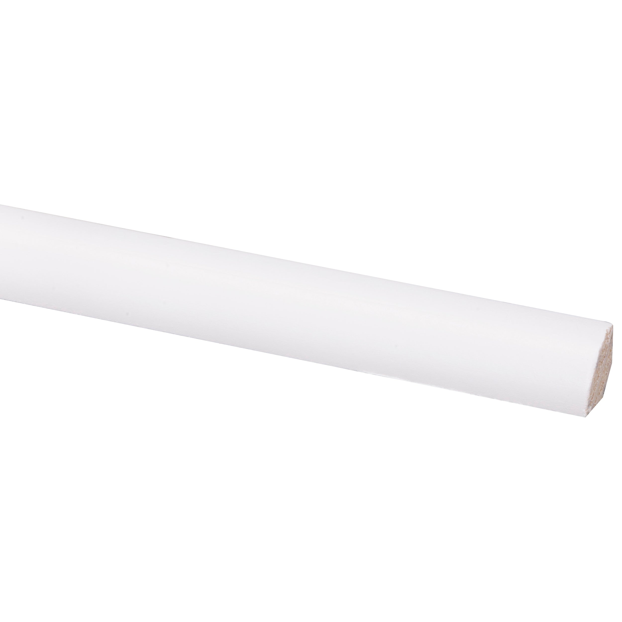 Kwartronde lat grenen wit gelakt 11x11mm 270cm