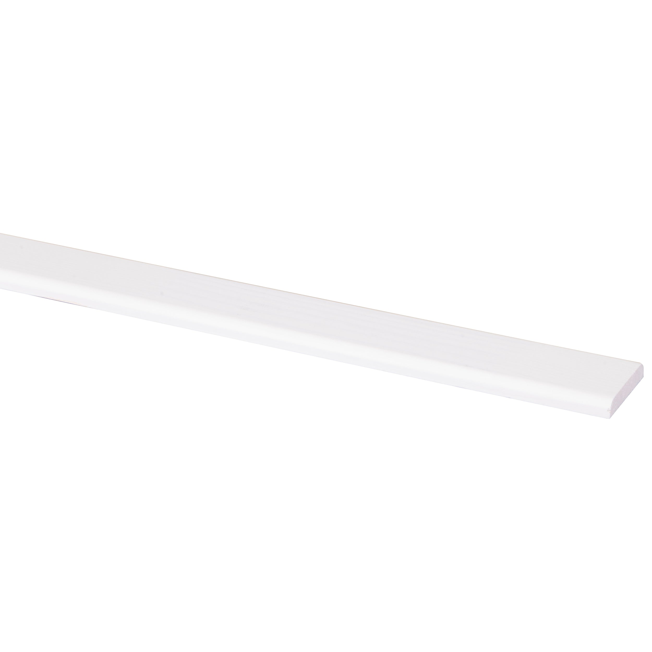 Afdeklijst grenen gegrond wit 8x41mm 270cm