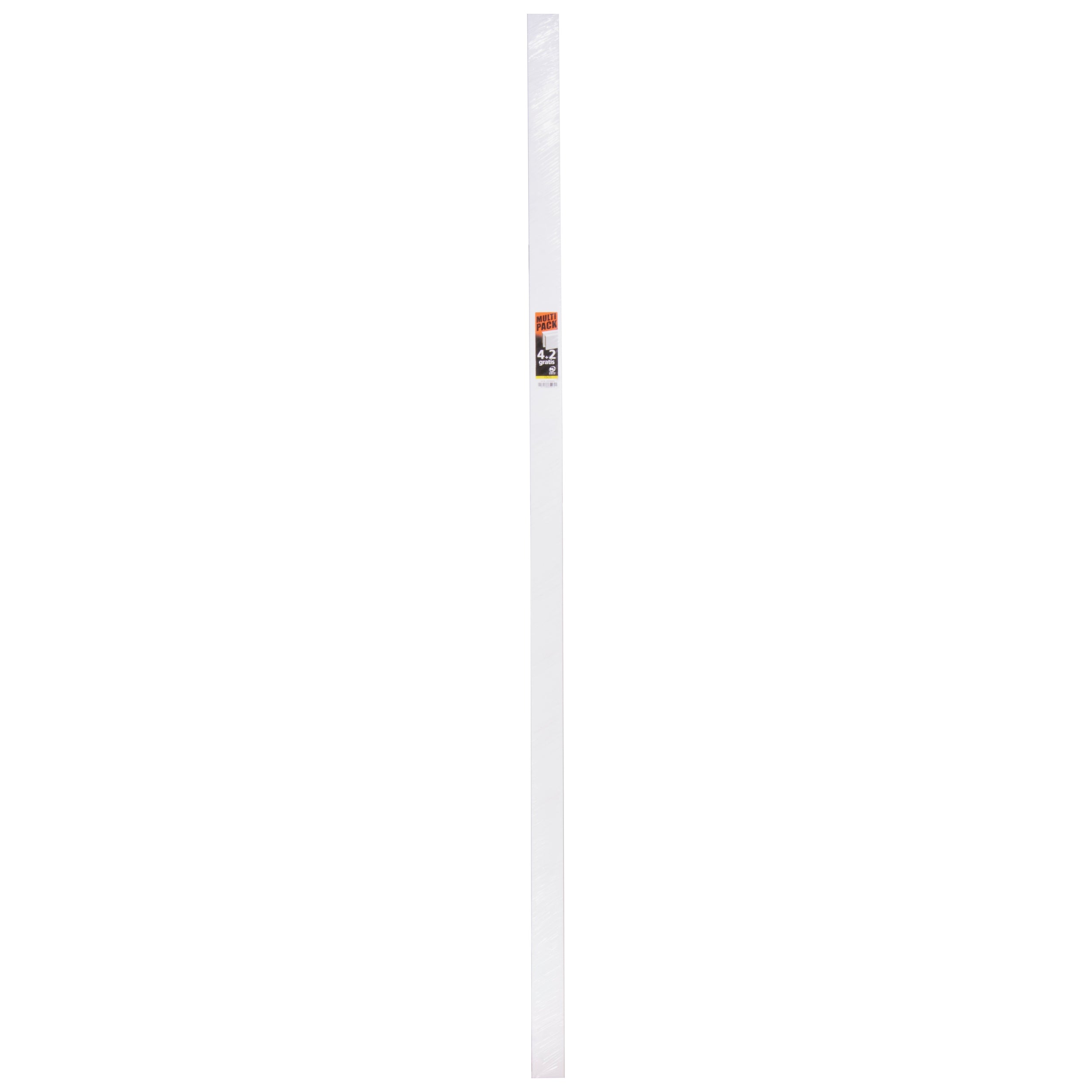 Baseline - hoge muurplint - Budget Cubic - wit - 240cm - 12x70mm - multipack 4+2