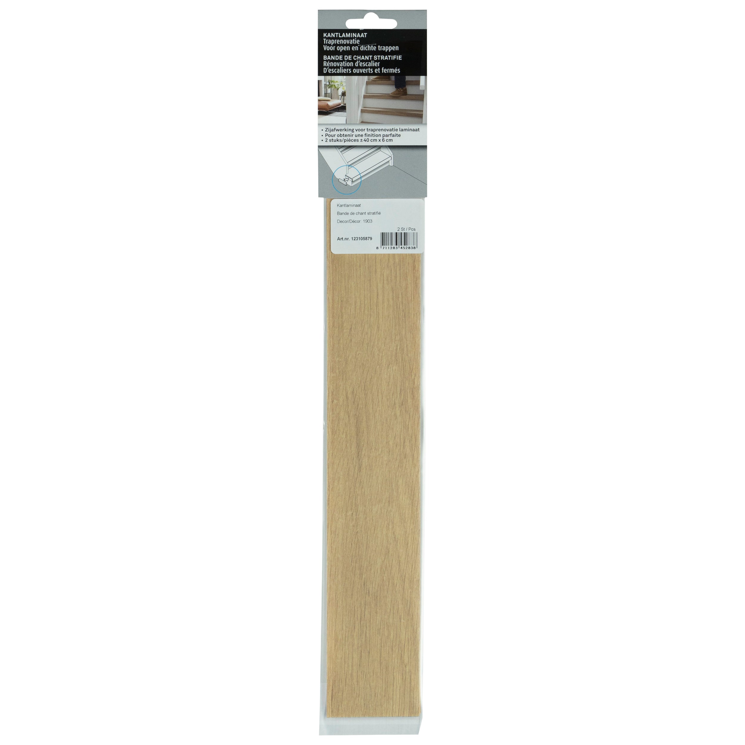 Kantlaminaat traprenovatie - Eiken truffel - 40x6cm - 2 stuks