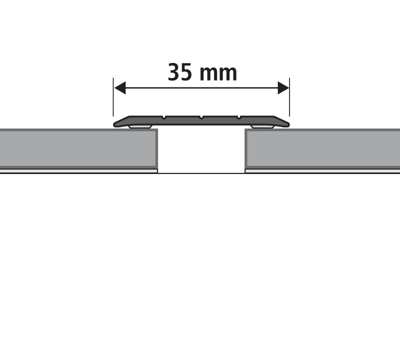 Overgangsprofiel gelijkvloers zilver zelfklevend 35x1900mm