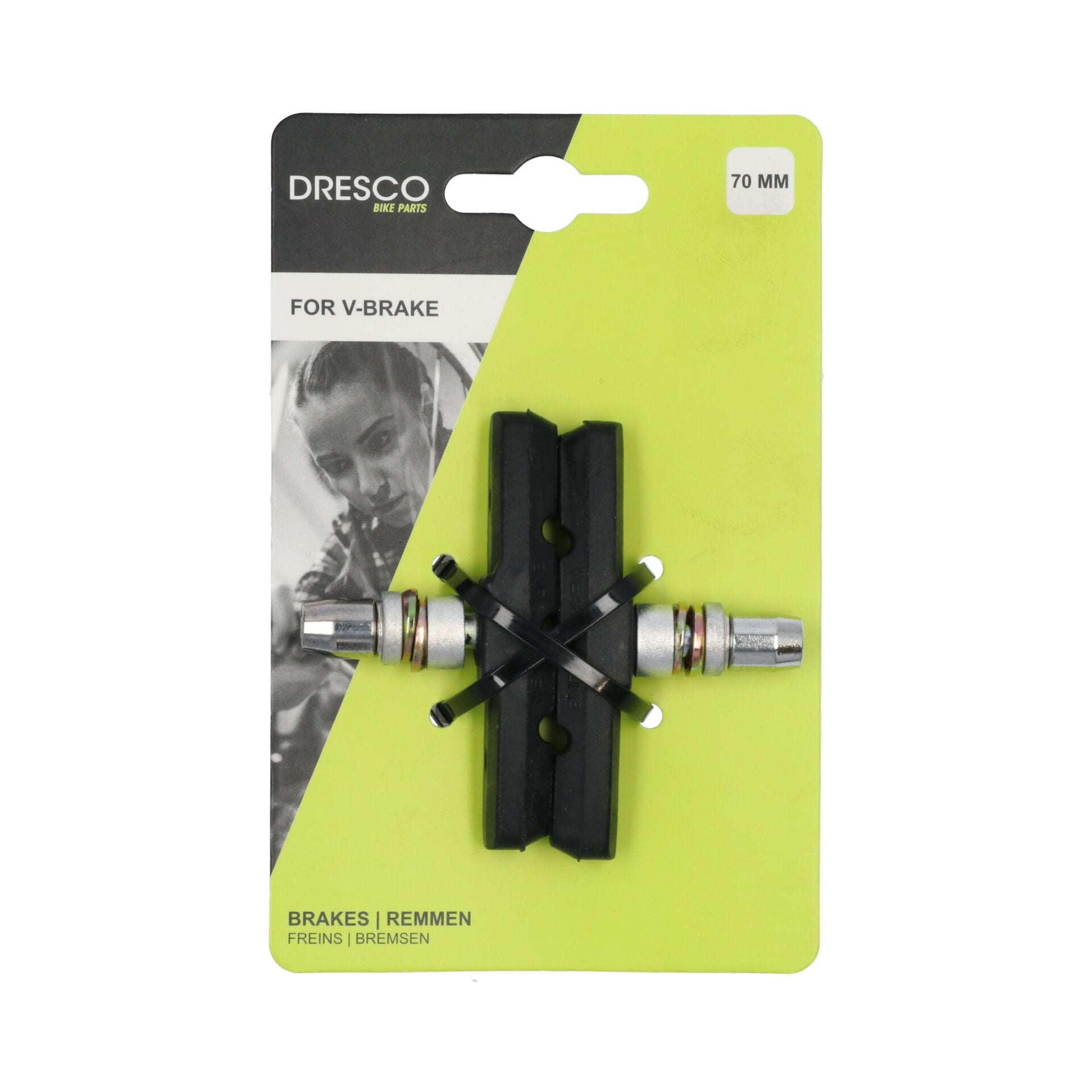 Dresco remblokken V-Brake inbus 70mm 2 stuks