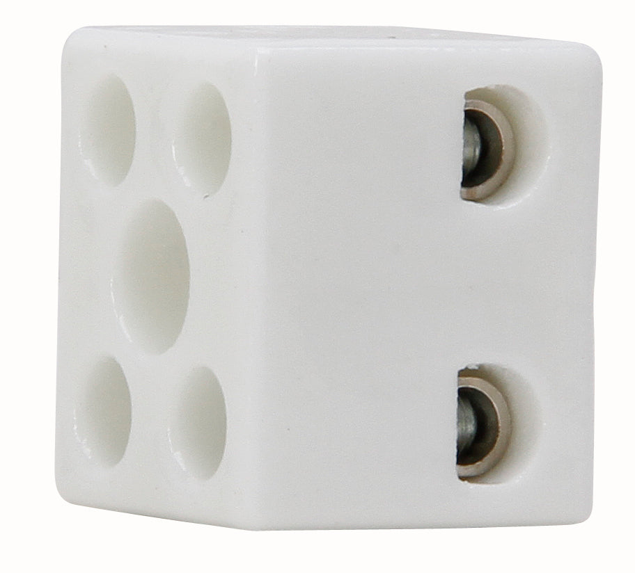Kopp kroonklem 2,5-4mm 2-polig porselein wit