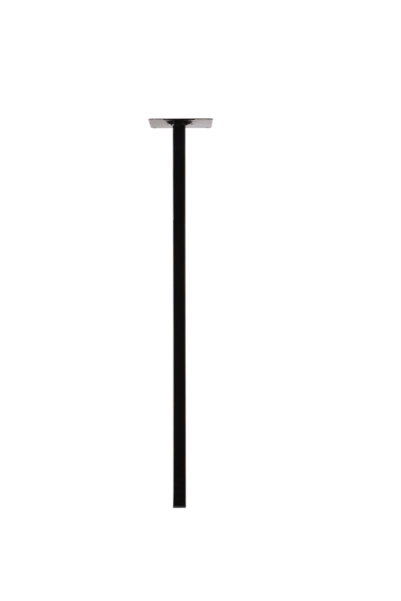 Duraline meubelpoot vierkant staal 2,5x2,5x75cm zwart