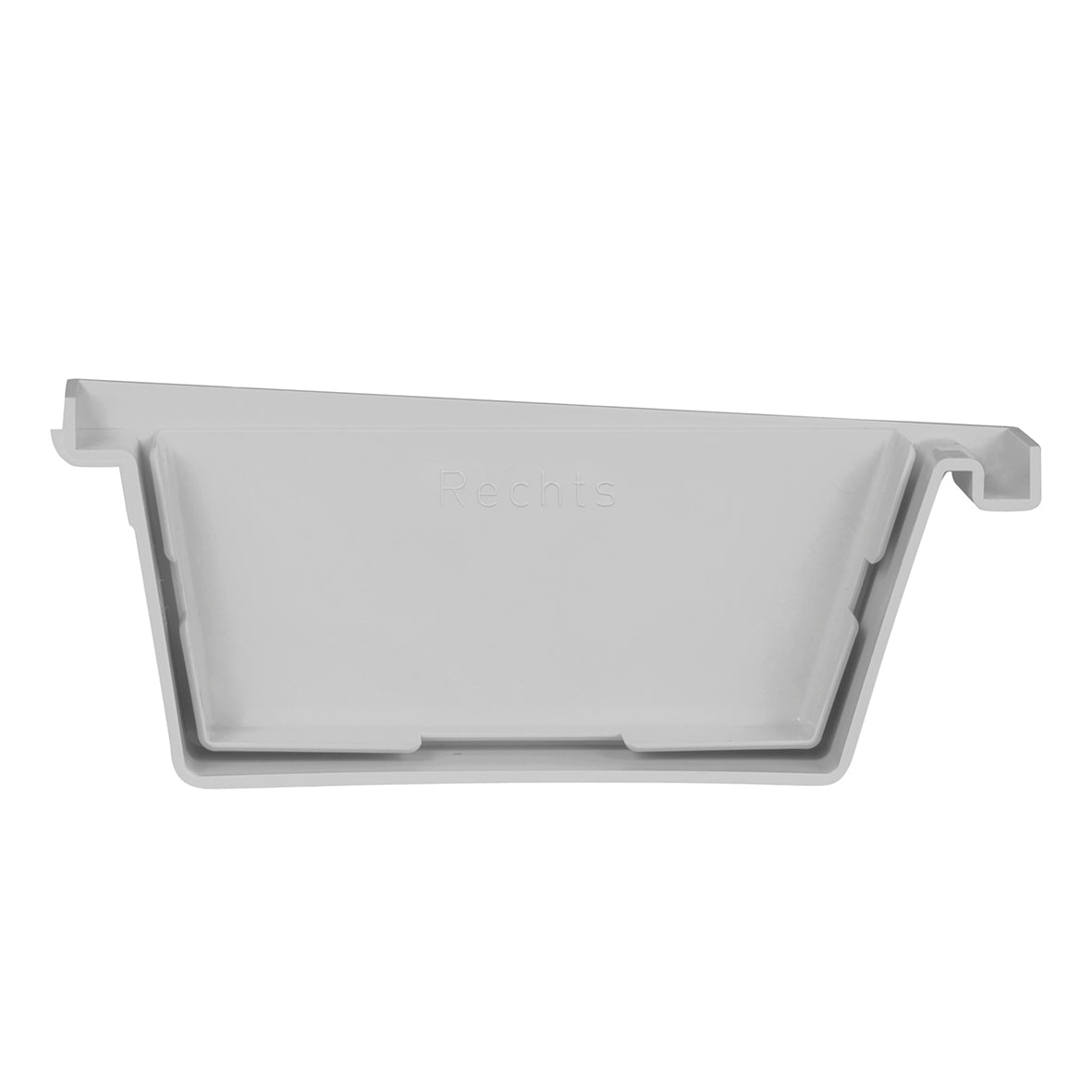 Martens eindstuk voor bakgoot - PVC - Parelgrijs - 125mm - Rechts