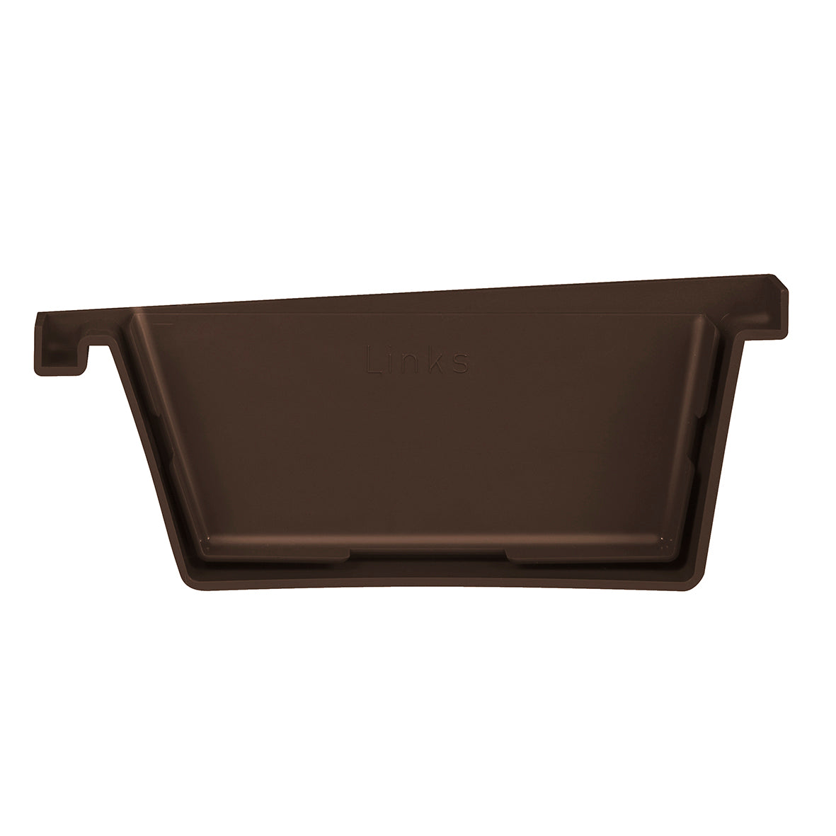 Martens eindstuk voor bakgoot - PVC - Bruin - 125mm - Links
