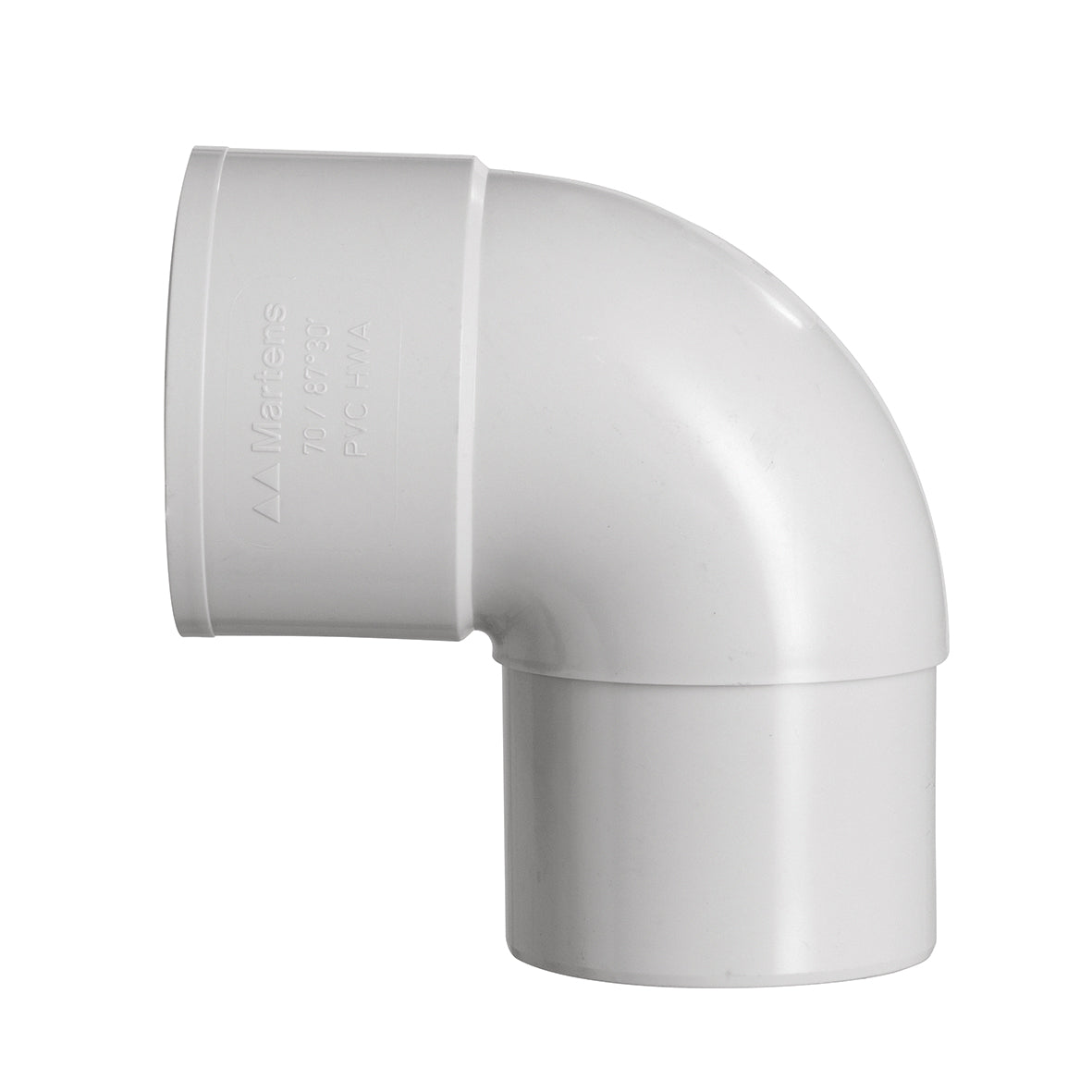 Martens bocht 90° pvc parelgrijs 70mm