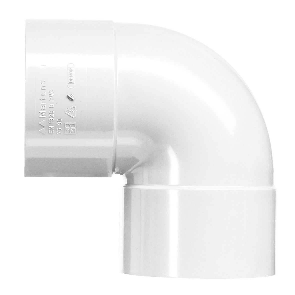 Martens pvc bocht Ø40mm 90° 2xlijmmof wit