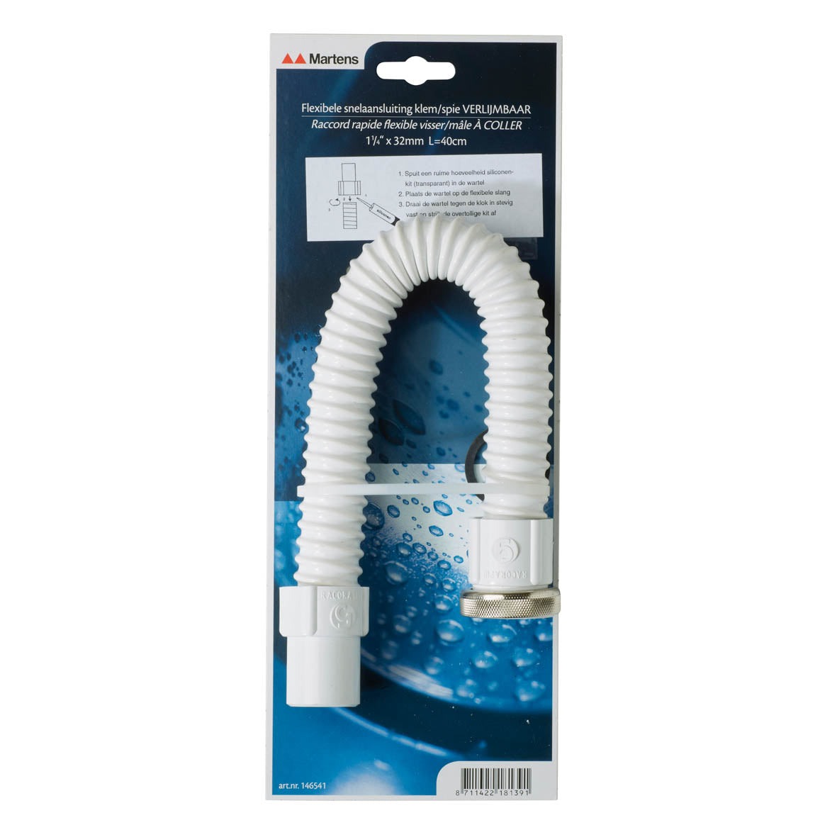1 1/4"X32FLEX.AFV.WART 400MM OP KAART