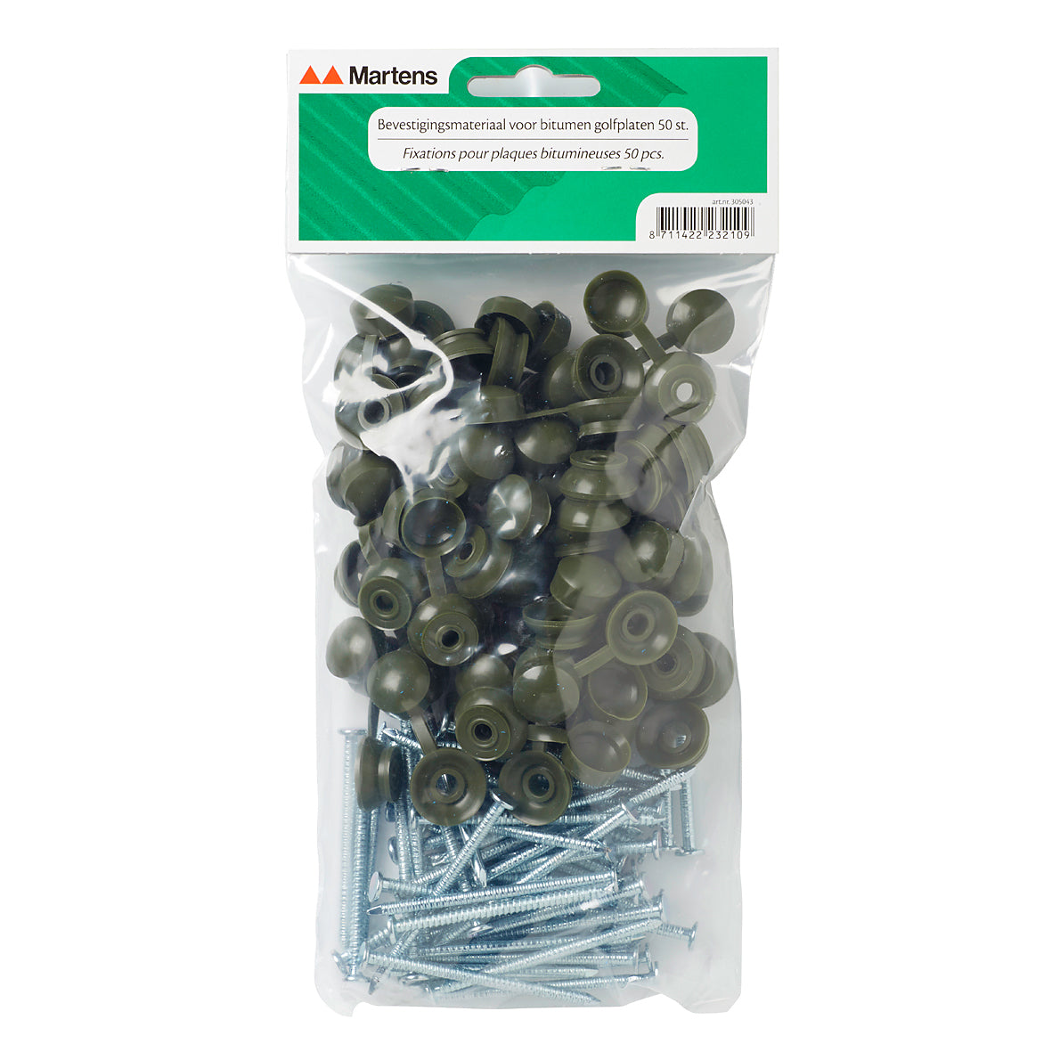 Martens schroeven voor bitumen golfplaten - Groen - 50 stuks