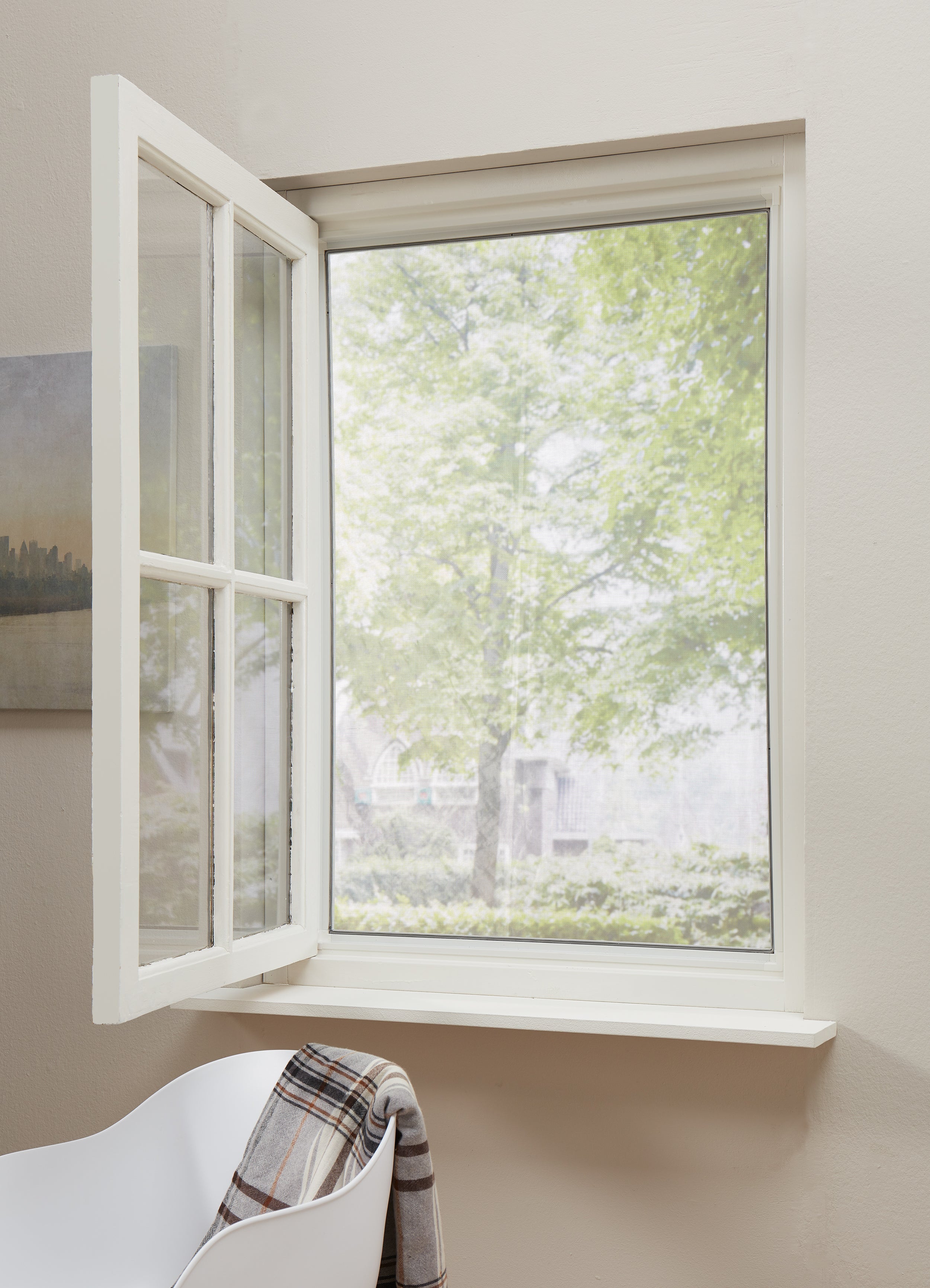 CanDo Raamhor Standaard - Inzethor raam - Wit profiel - Grijs gaas - 100x150cm