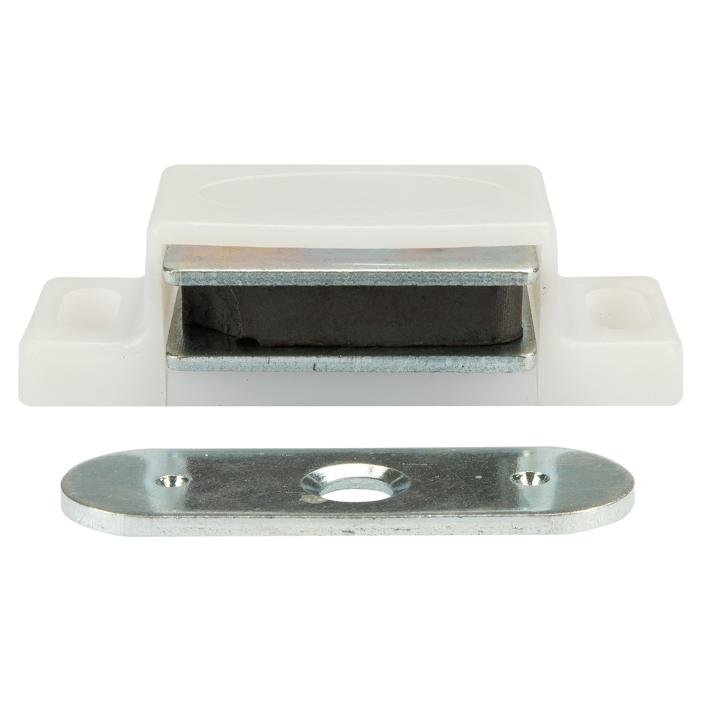 Magneetsnapper 4kg per 2 wit metalen voorplaat