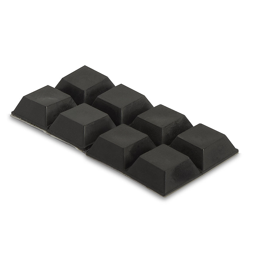 Stootbuffer 15x15mm zwart 8 stuks
