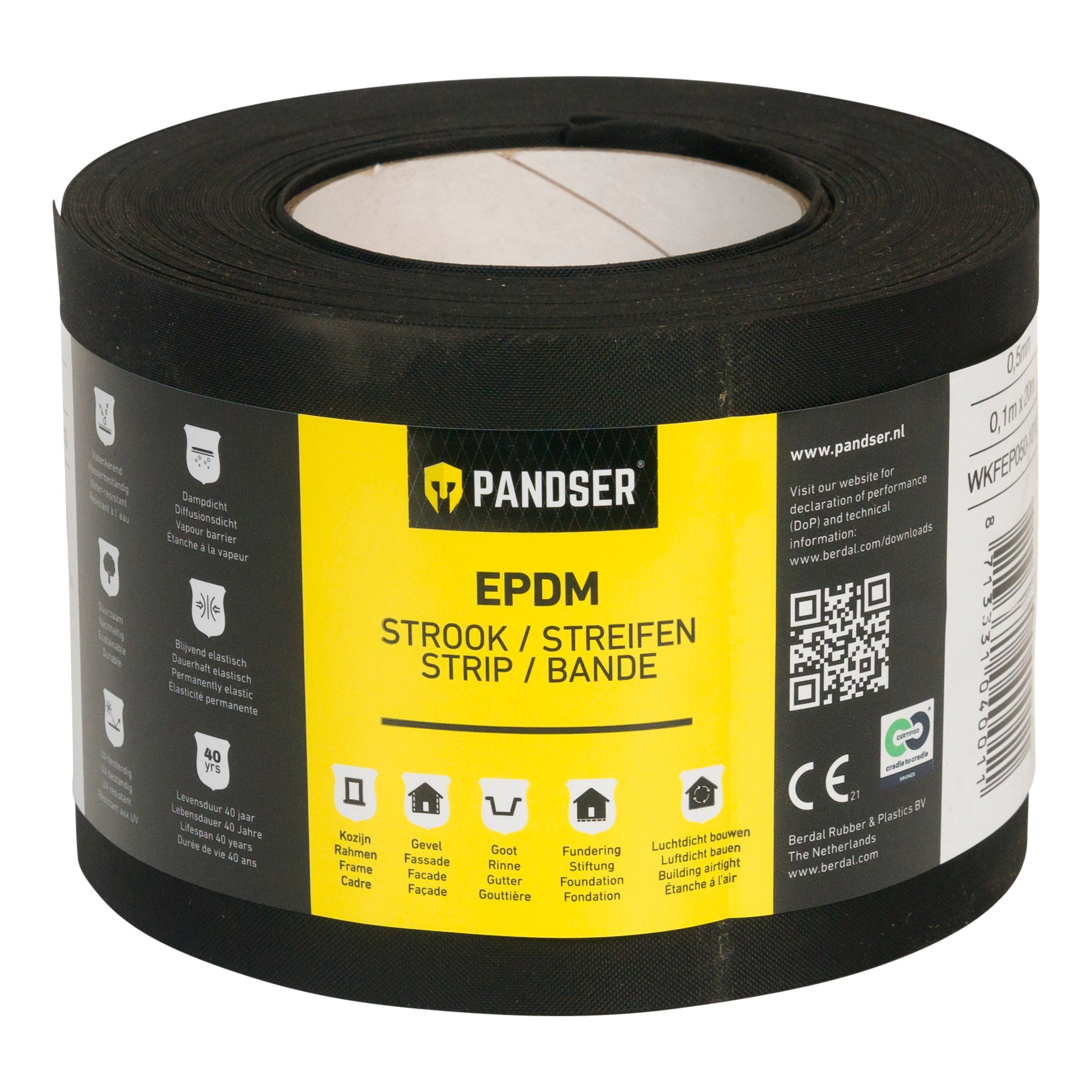 Pandser EPDM Waterkerende folie 0,10x20mx0,5mm