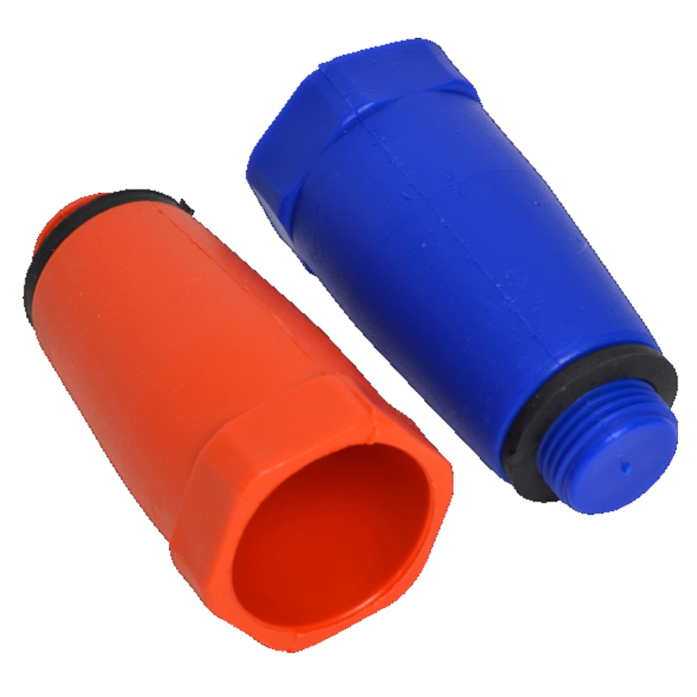Sanivesk bouwstop Rood + Blauw 1/2"M kunststof
