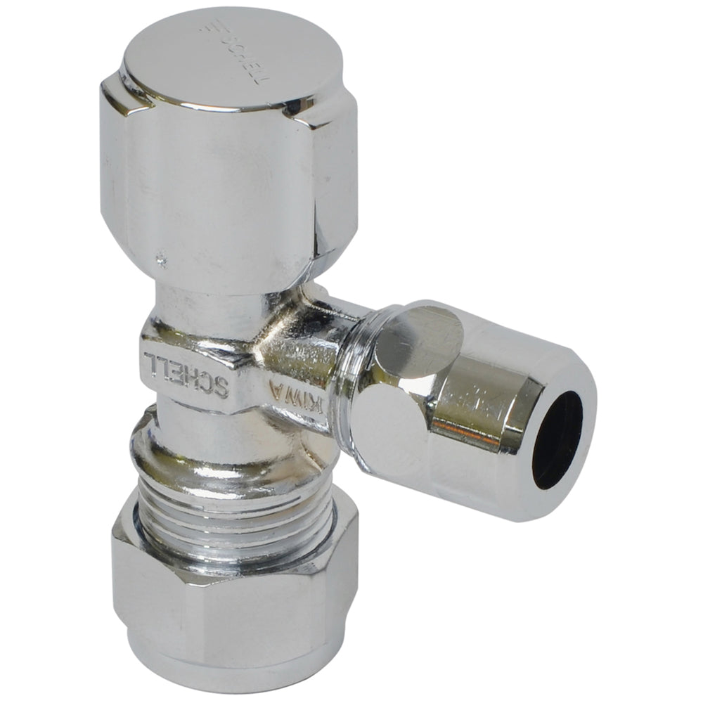 Schell hoekstopkraan 15mm x 10mm chroom