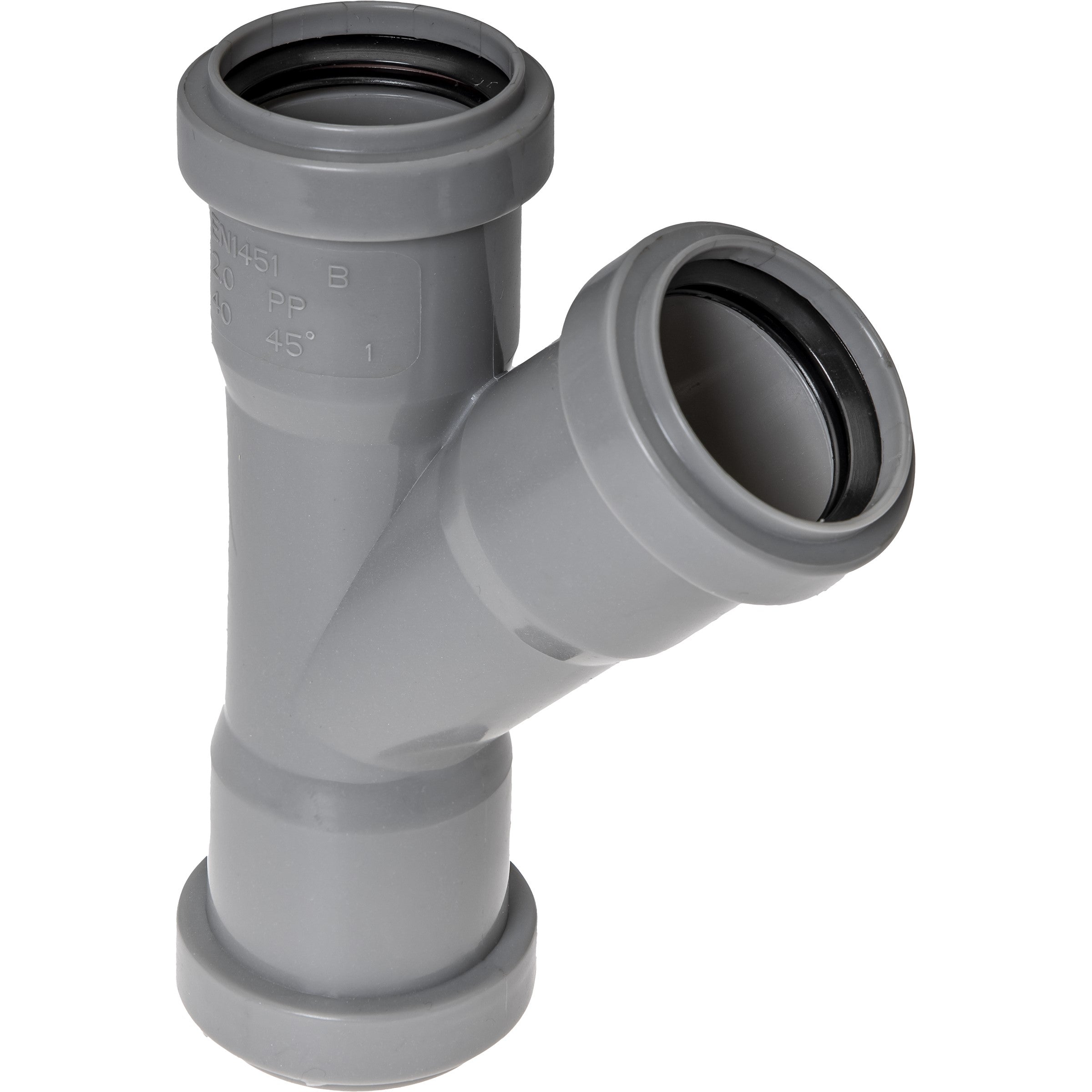 PPC T-Stuk 45graden 40mm Grijs