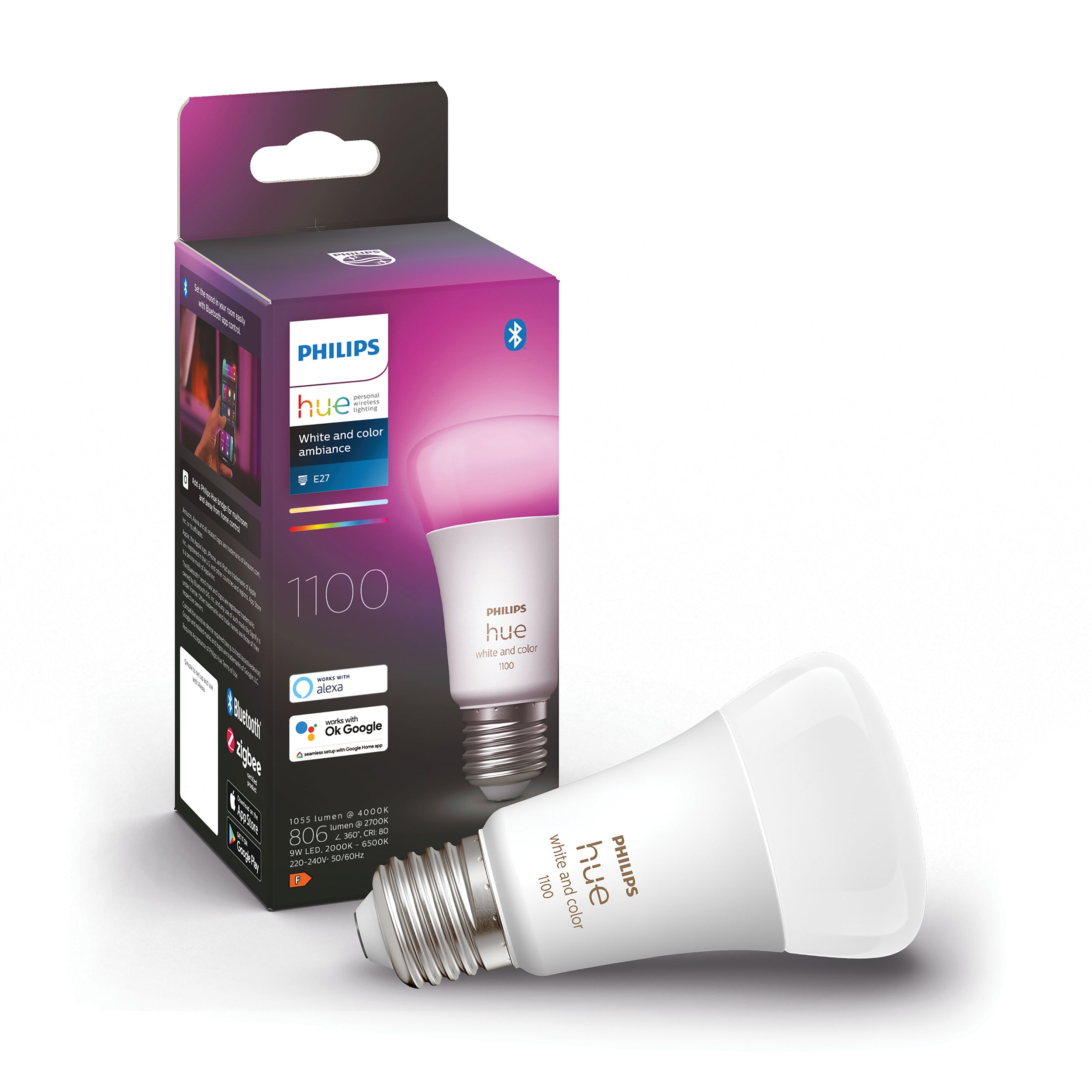 Philips Hue ledlamp wit en gekleurd licht E27 11W