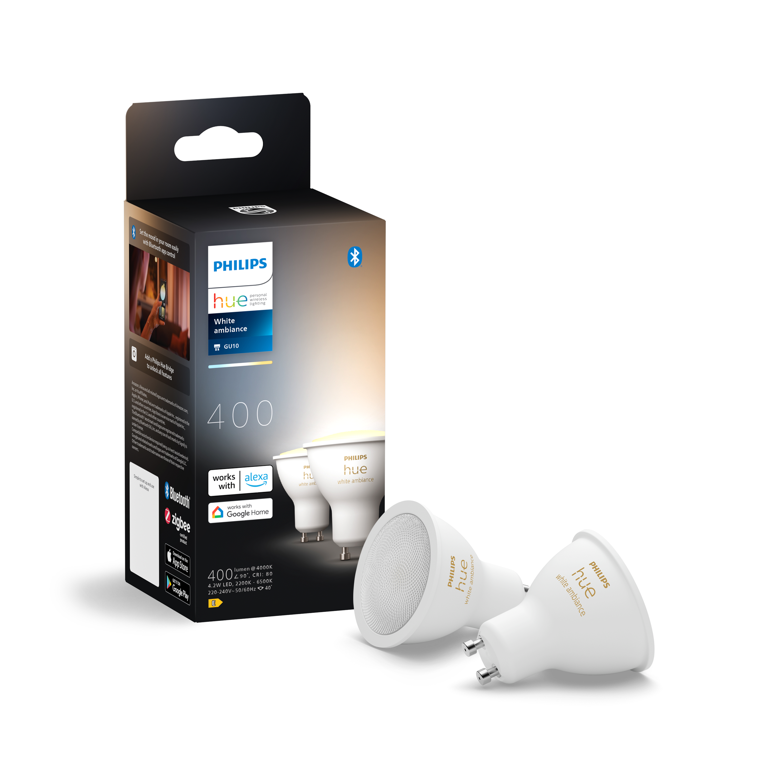 Philips Hue ledspot GU10 4,3W set van 2