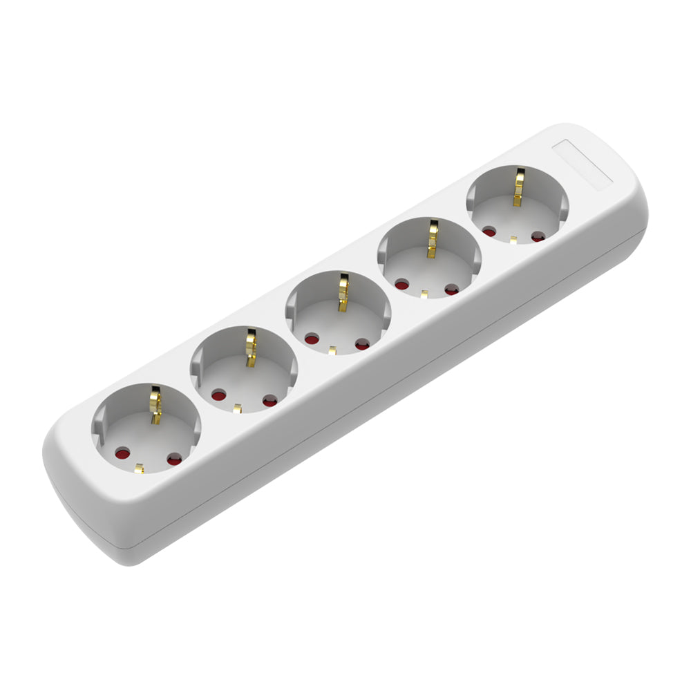 Baseline stekkerdoos 5-voudig wit meter