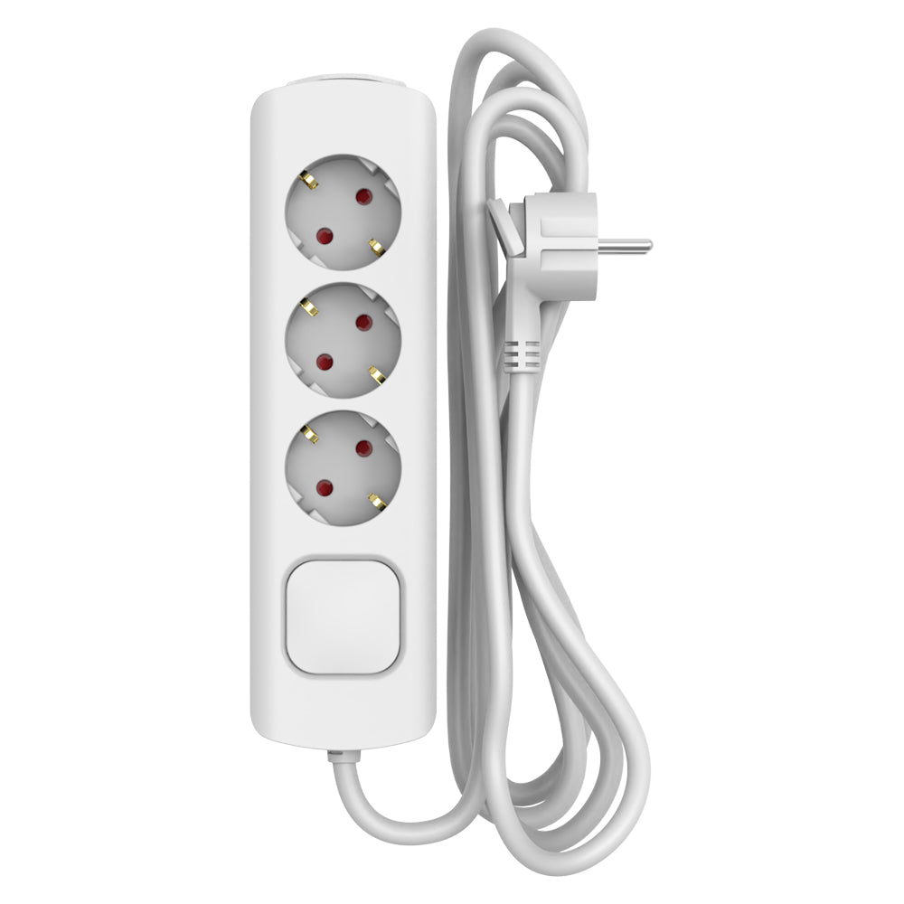 Sencys Stekkerdoos 3-voudig wit 3 meter