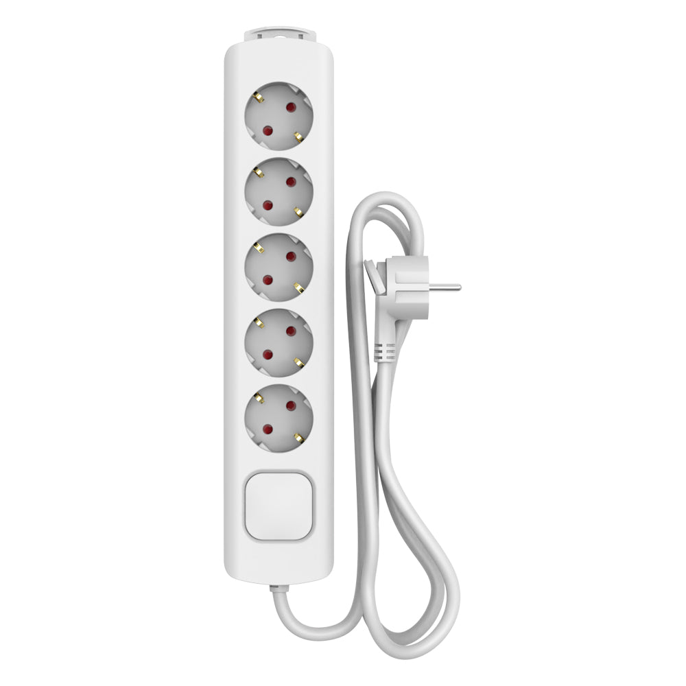 Sencys Stekkerdoos 5-voudig wit 1,5 meter