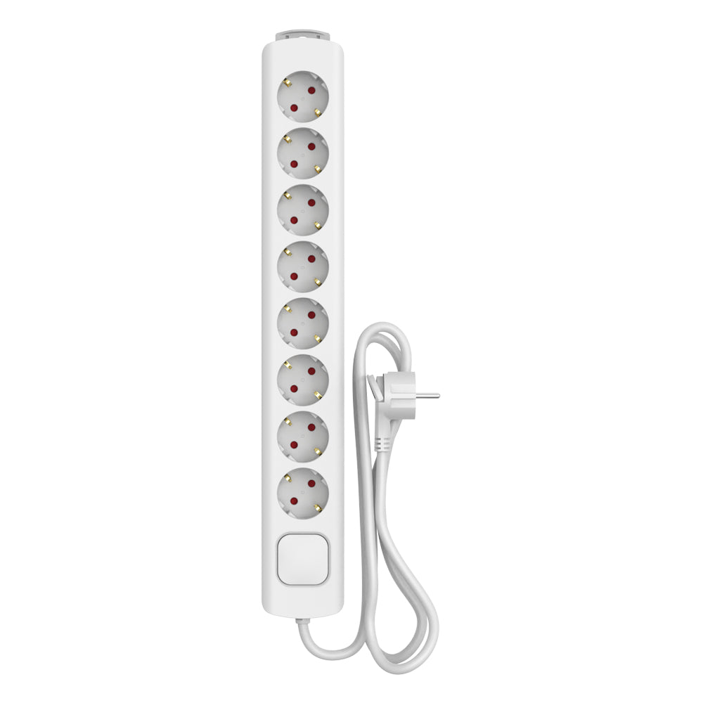 Sencys Stekkerdoos 8-voudig wit 1,5 meter